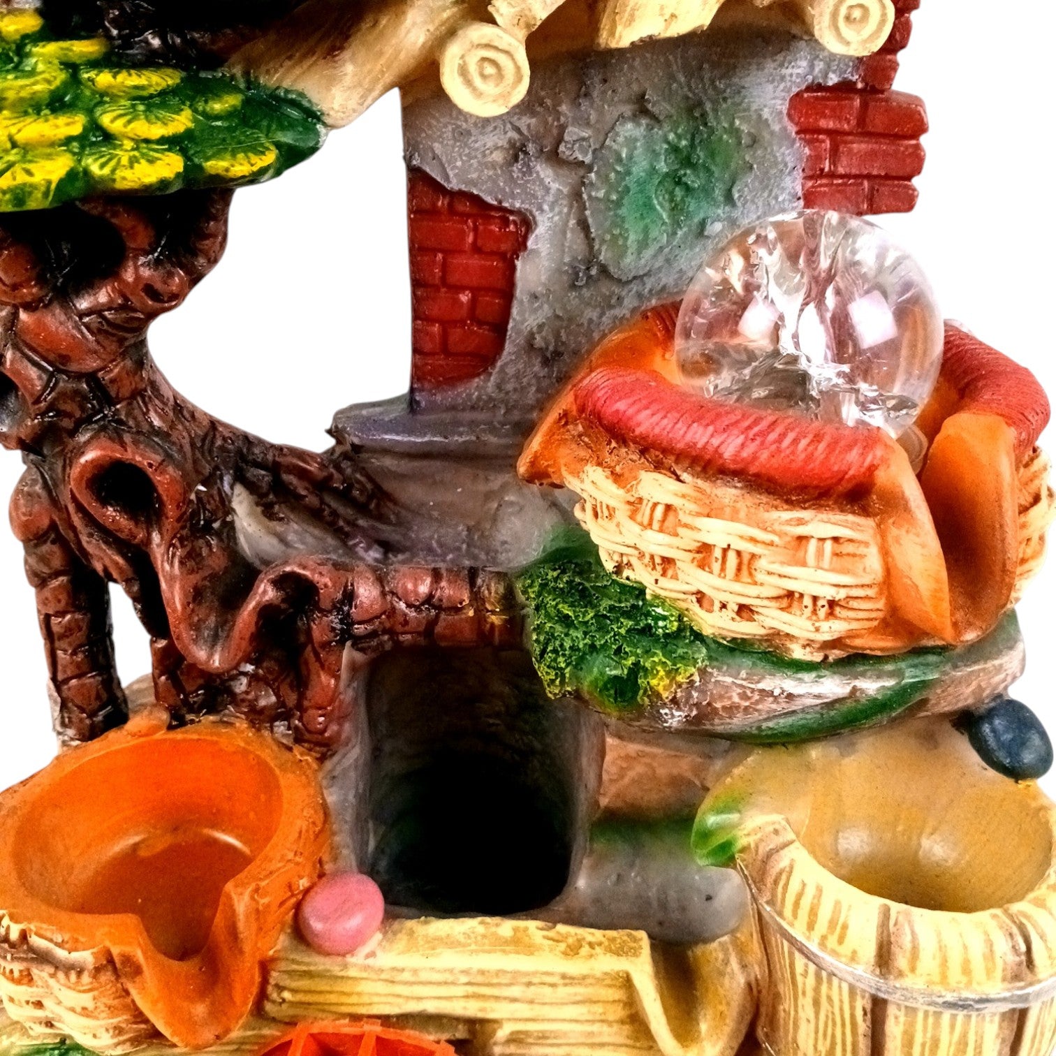 Indoor Water Fountain with LED Lights | Decoration Table Waterfall Cum Showpiece , 3 Steps Decor- For Vastu, Table, Office, Living Room, Home Decor & Gifts - 14 Inch - Apkamart