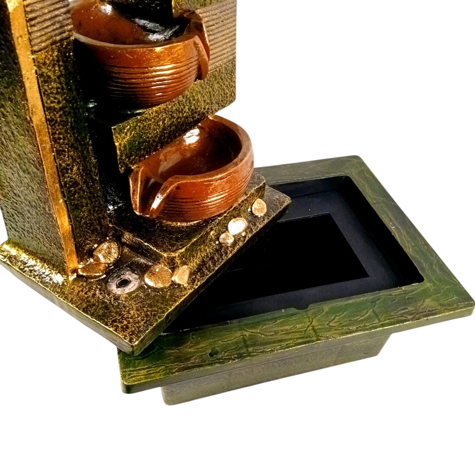 Table Top Water Fountain | Indoor 4 Steps Fountains with LED Lights Waterfall - For Vastu, Table, Office, Living Room, Home Decor & Gifts | House Warming Gift - 22 Inch - Apkamart