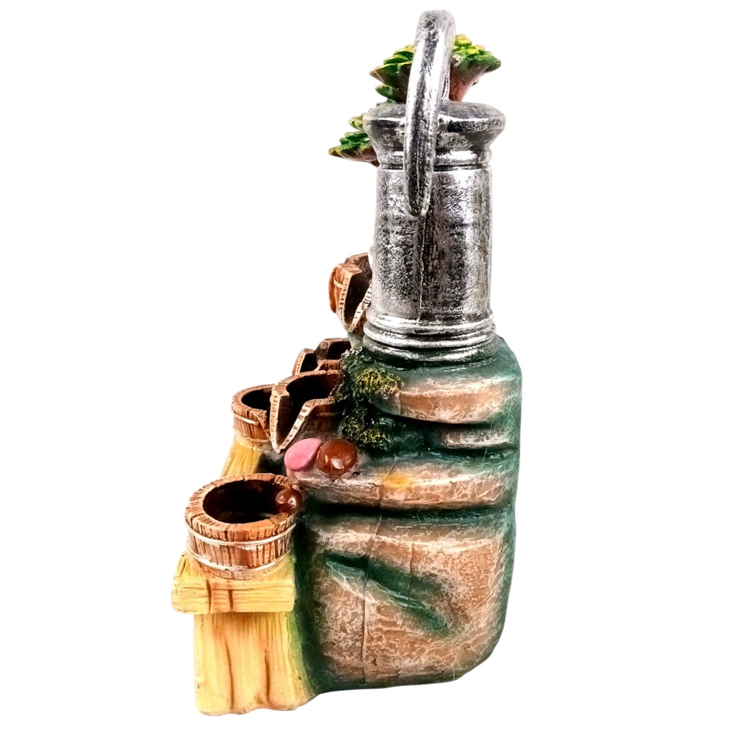 Indoor Water Fountain with LED Lights | Decoration Table Waterfall Cum Showpiece - For Vastu, Table, Office, Living Room, Home Decor & Gifts - 14 Inch - Apkamart