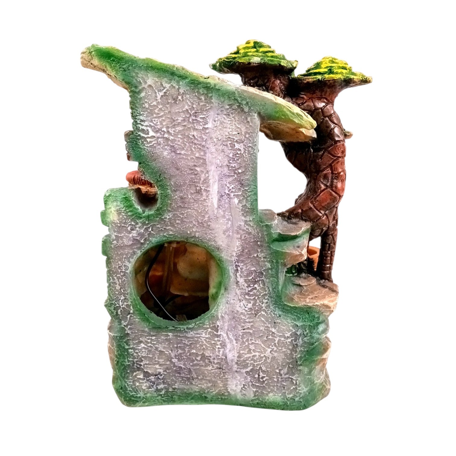 Indoor Water Fountain with LED Lights | Decoration Table Waterfall Cum Showpiece , 3 Steps Decor- For Vastu, Table, Office, Living Room, Home Decor & Gifts - 14 Inch - Apkamart