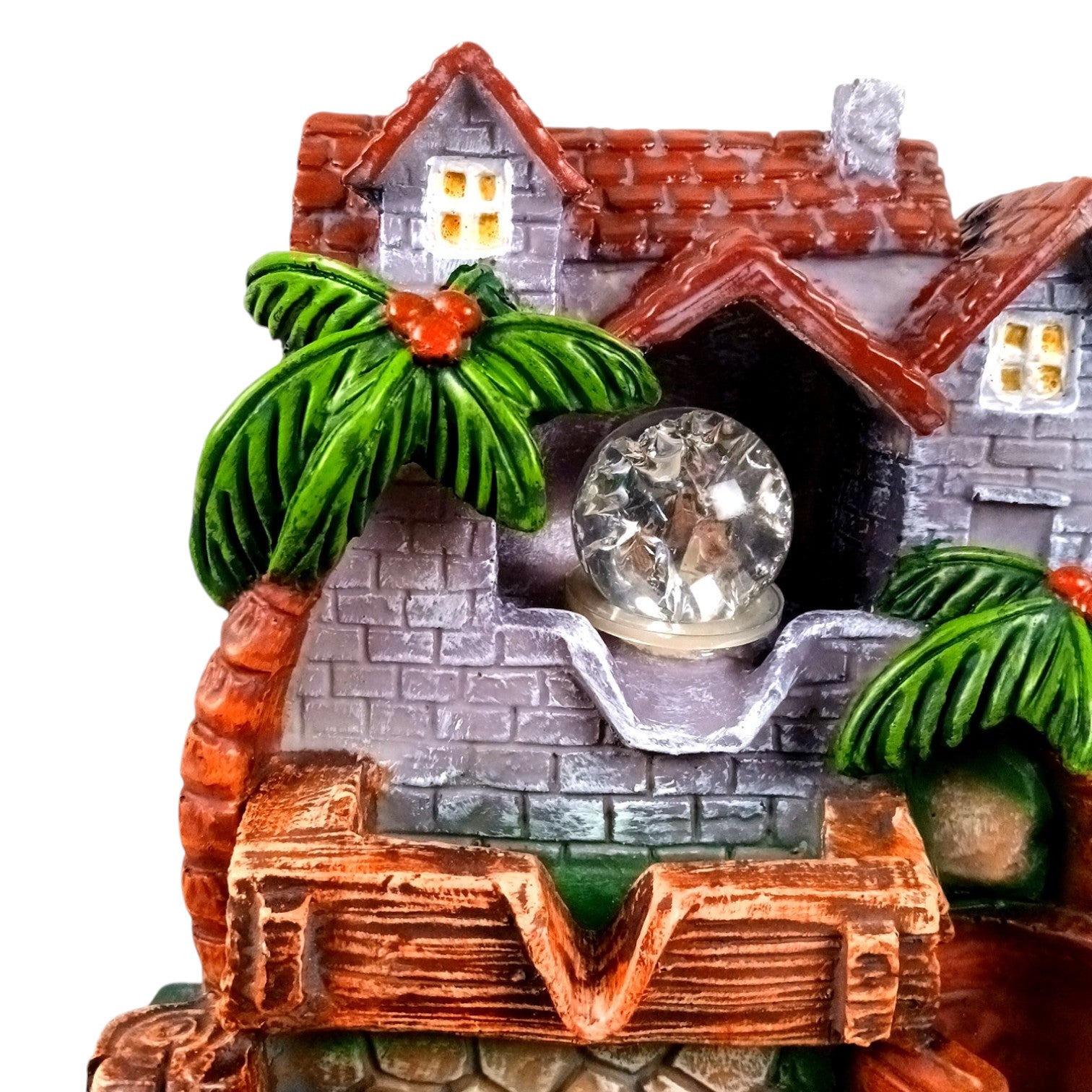 Indoor Water Fountain with LED Lights 3 Step Waterfall Cum Showpiece - For Vastu, Table, Office, Living Room, Home Decor & Gifts | Wedding & House Warming Gift - 14 Inch - Apkamart