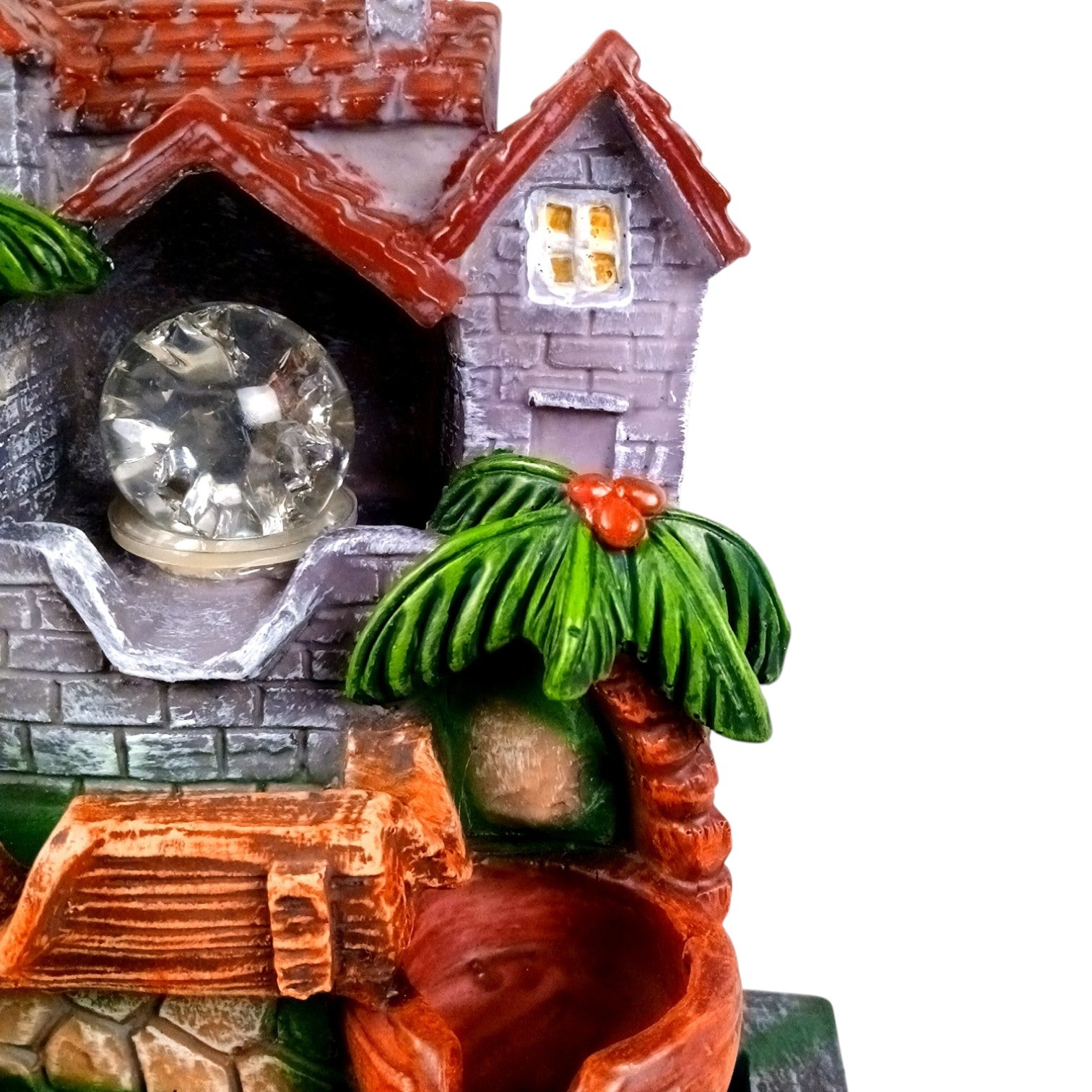 Indoor Water Fountain with LED Lights 3 Step Waterfall Cum Showpiece - For Vastu, Table, Office, Living Room, Home Decor & Gifts | Wedding & House Warming Gift - 14 Inch - Apkamart