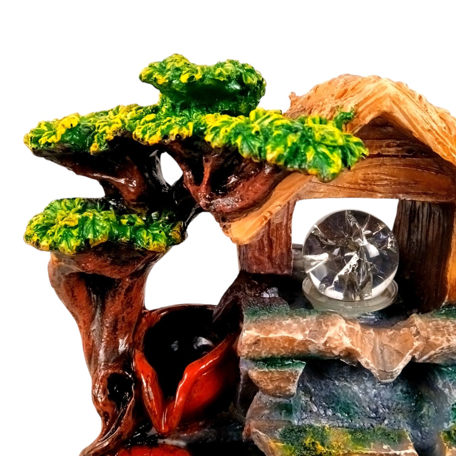 Table Top Water Fountain | Indoor Fountains with LED Lights - 3 Steps Waterfall - For Vastu, Table, Office, Living Room, Home Decor & Gifts - 13 Inch - Apkamart