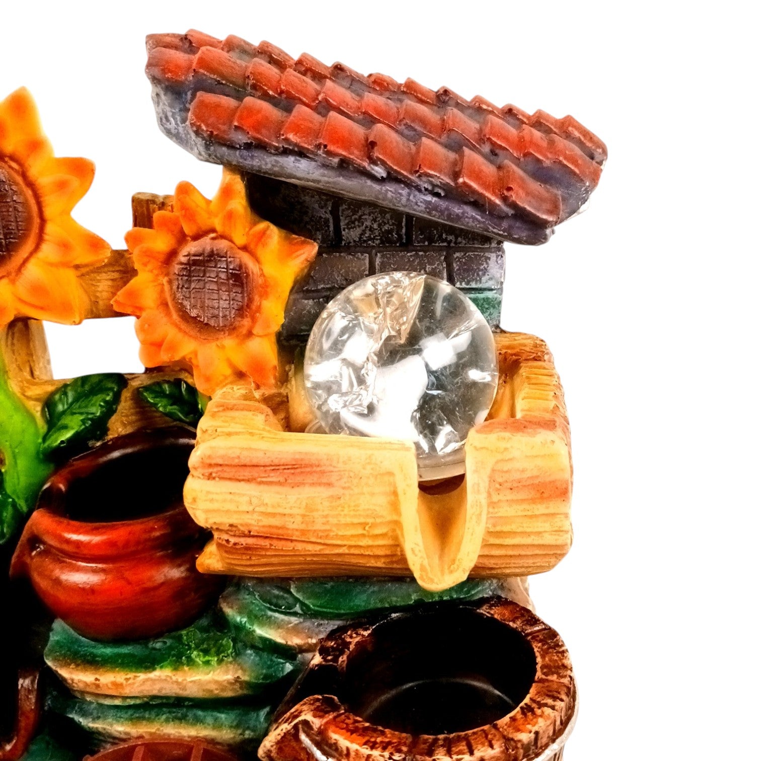 Indoor Water Fountain with LED Lights | Decoration Table Waterfall Cum Showpiece - For Vastu, Table, Office, Living Room, Home Decor | Wedding & House Warming Gift - 10 Inch - Apkamart