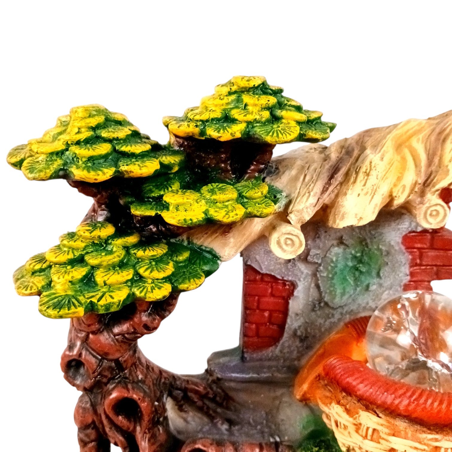 Indoor Water Fountain with LED Lights | Decoration Table Waterfall Cum Showpiece , 3 Steps Decor- For Vastu, Table, Office, Living Room, Home Decor & Gifts - 14 Inch - Apkamart