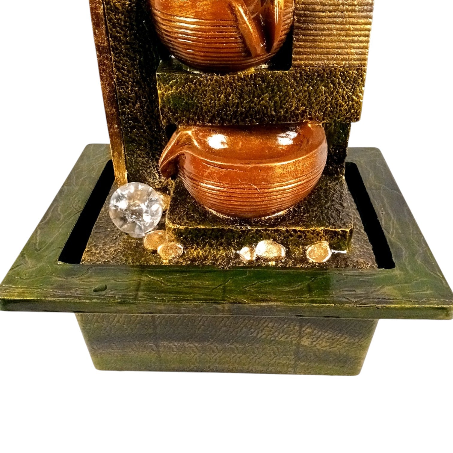 Table Top Water Fountain | Indoor 4 Steps Fountains with LED Lights Waterfall - For Vastu, Table, Office, Living Room, Home Decor & Gifts | House Warming Gift - 22 Inch - Apkamart