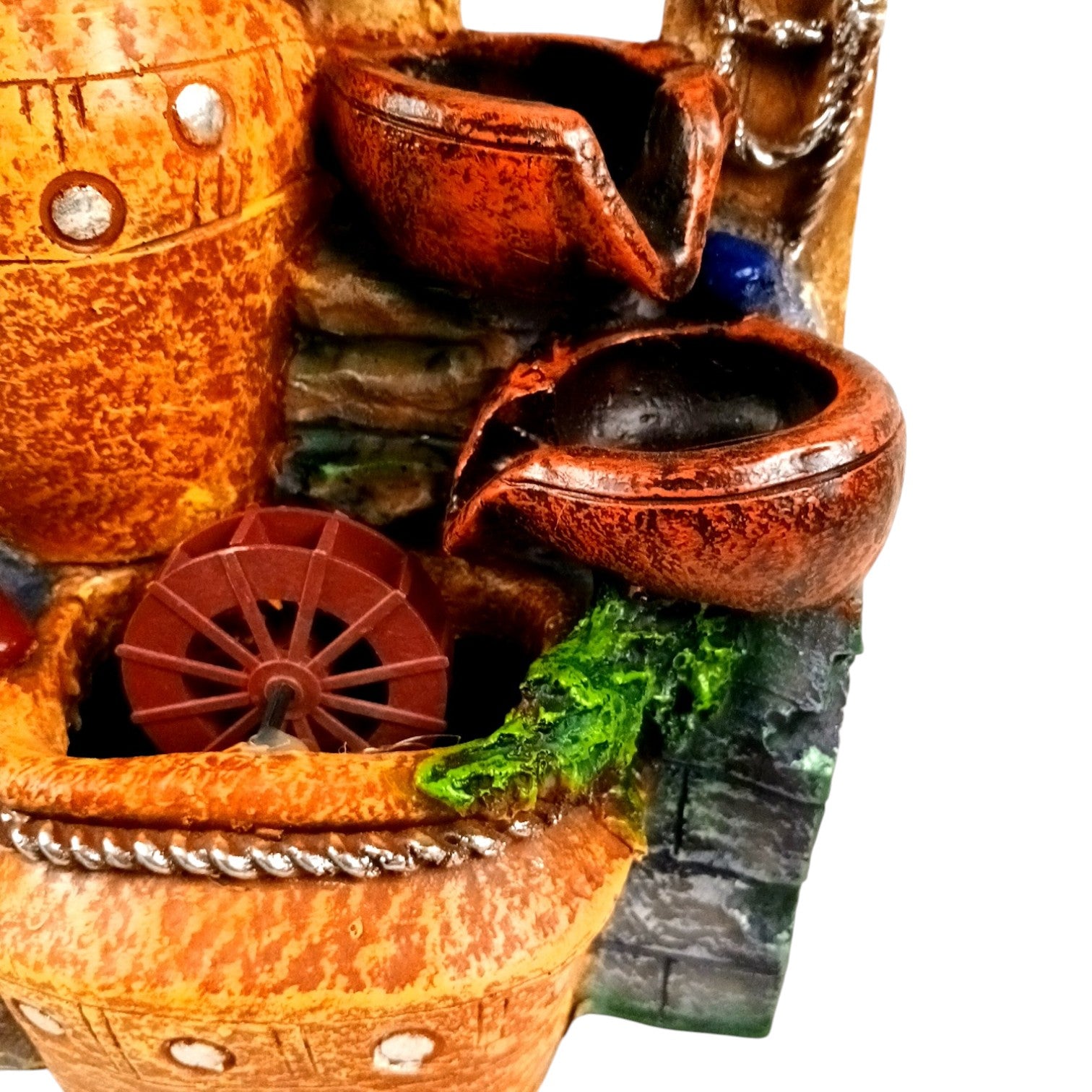 Indoor Water Fountain with LED Lights 3 Step Waterfall Cum Showpiece - For Vastu, Table, Office, Living Room, Home Decor & Gifts | Wedding & House Warming Gift - 10 Inch - Apkamart