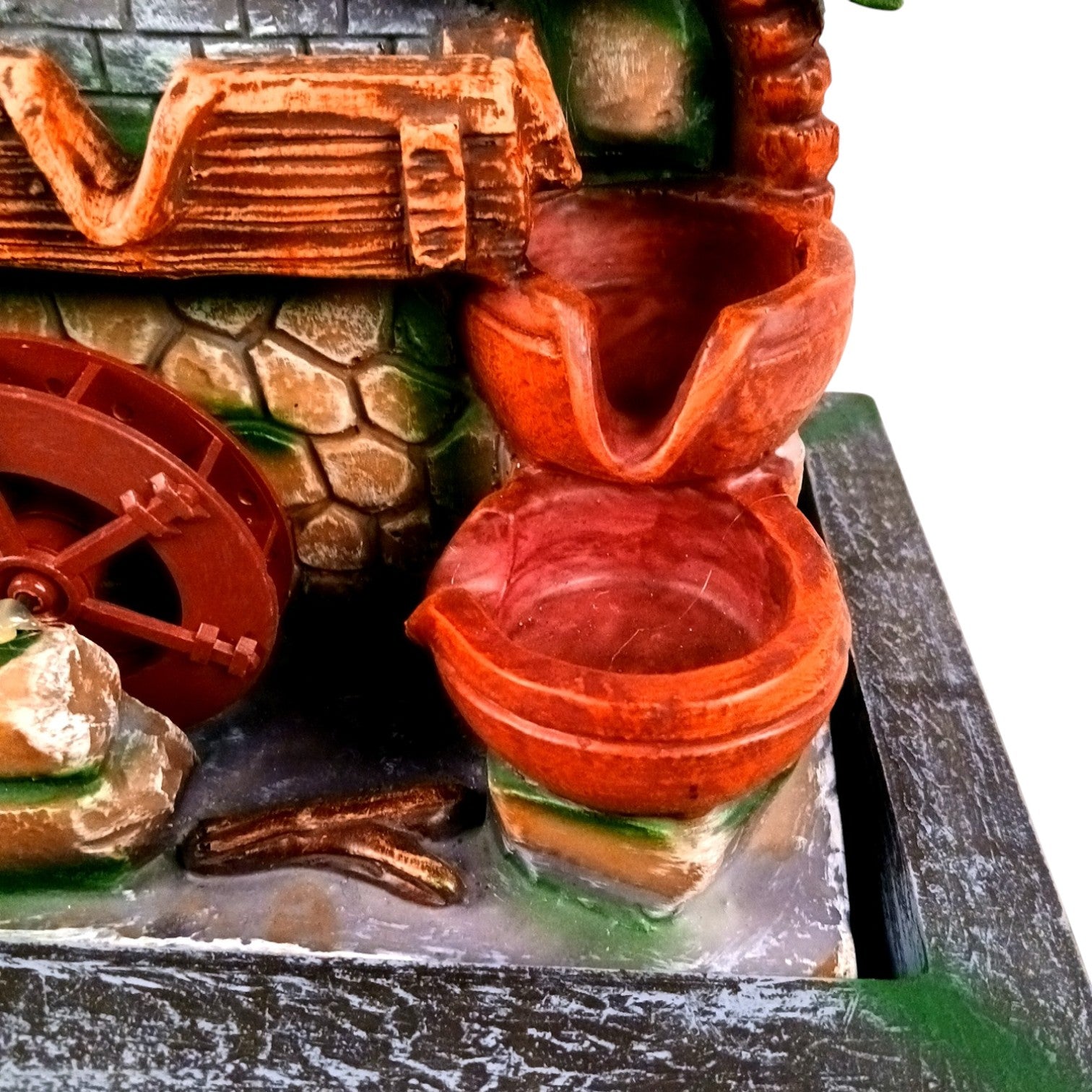 Indoor Water Fountain with LED Lights 3 Step Waterfall Cum Showpiece - For Vastu, Table, Office, Living Room, Home Decor & Gifts | Wedding & House Warming Gift - 14 Inch - Apkamart