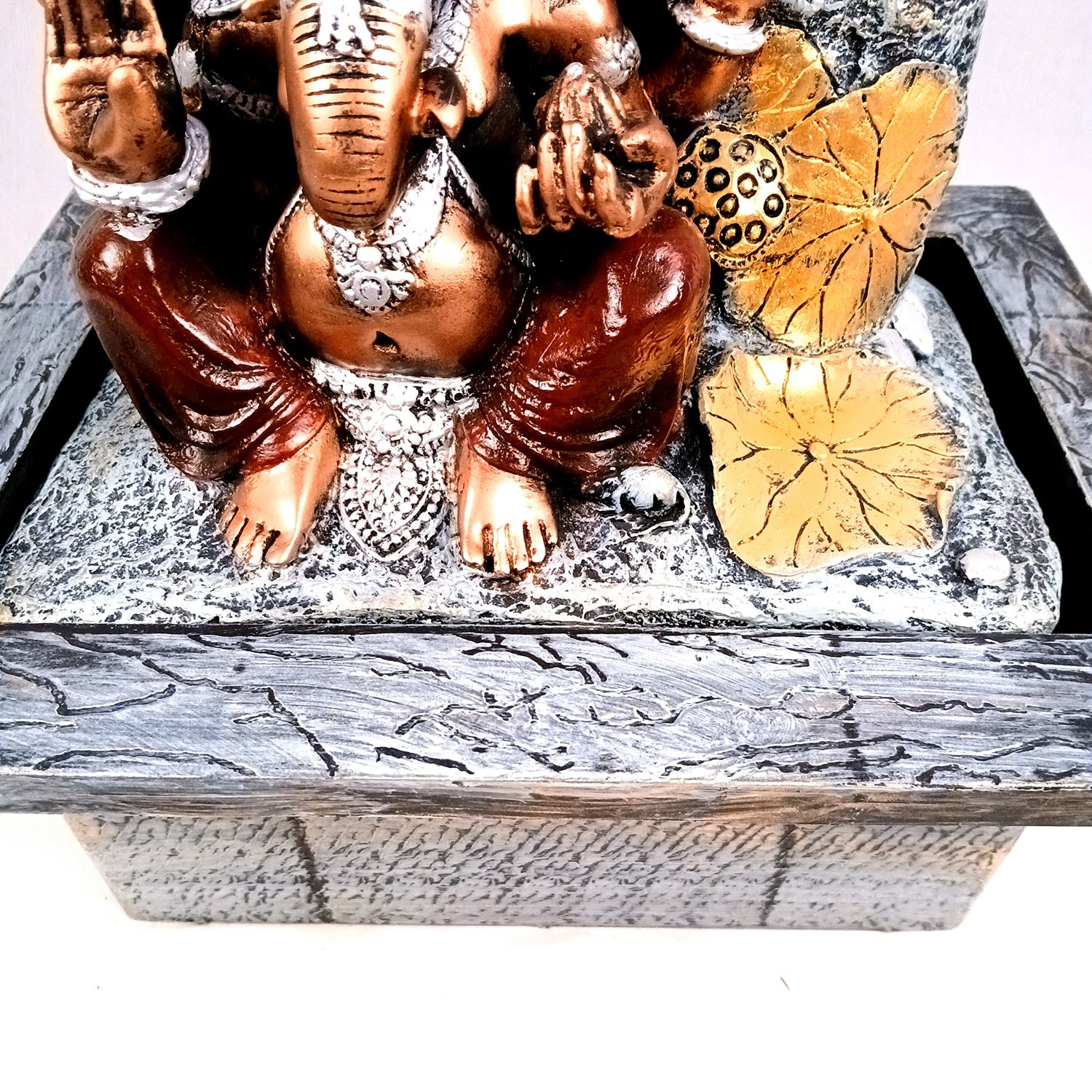 Indoor Water Fountain with LED Lights - Ganesh Design | Decoration Table Waterfall Cum Showpiece - For Vastu, Table, Office, Living Room, Home Decor & Gifts - 21 Inch - Apkamart #Style_Design 1