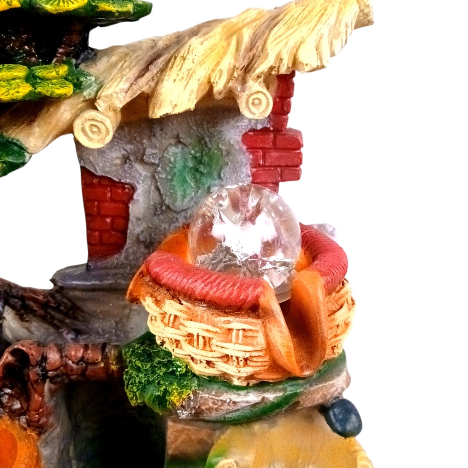 Indoor Water Fountain with LED Lights | Decoration Table Waterfall Cum Showpiece , 3 Steps Decor- For Vastu, Table, Office, Living Room, Home Decor & Gifts - 14 Inch - Apkamart