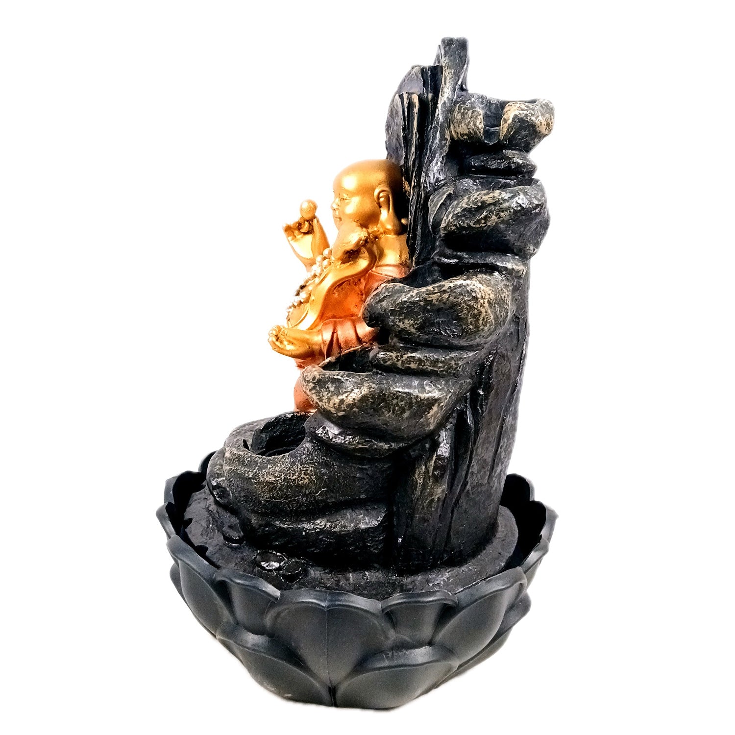 Water Fountain with Buddha Statue - For Living Room, Table Decor, Office & Home Decoration Gifts - 16 inch - Apkamart #Style_Design 1