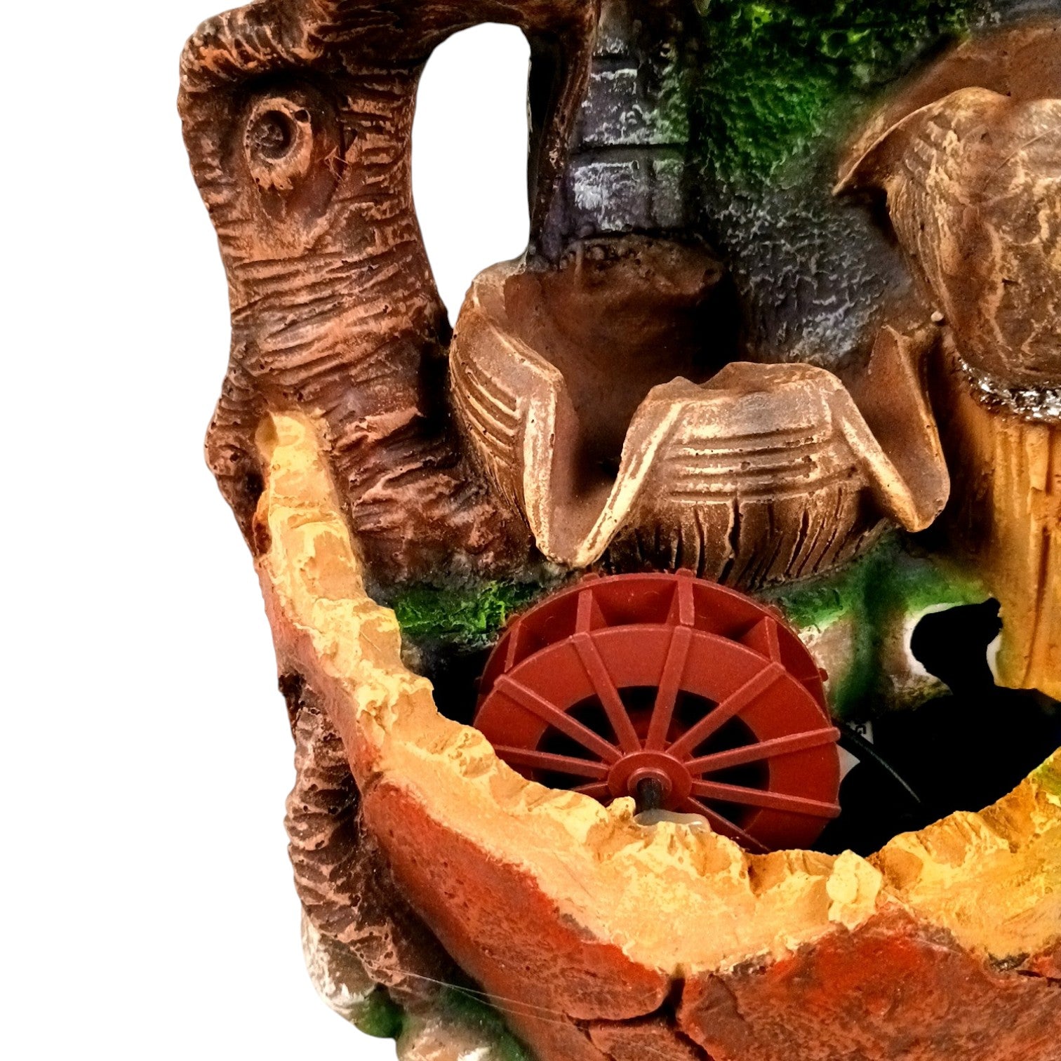 Indoor Water Fountain with LED Lights | 3 Step Waterfall Cum Showpiece - For Vastu, Table, Office, Living Room, Home Decor & Gifts | Wedding & House Warming Gift - 10 Inch - Apkamart