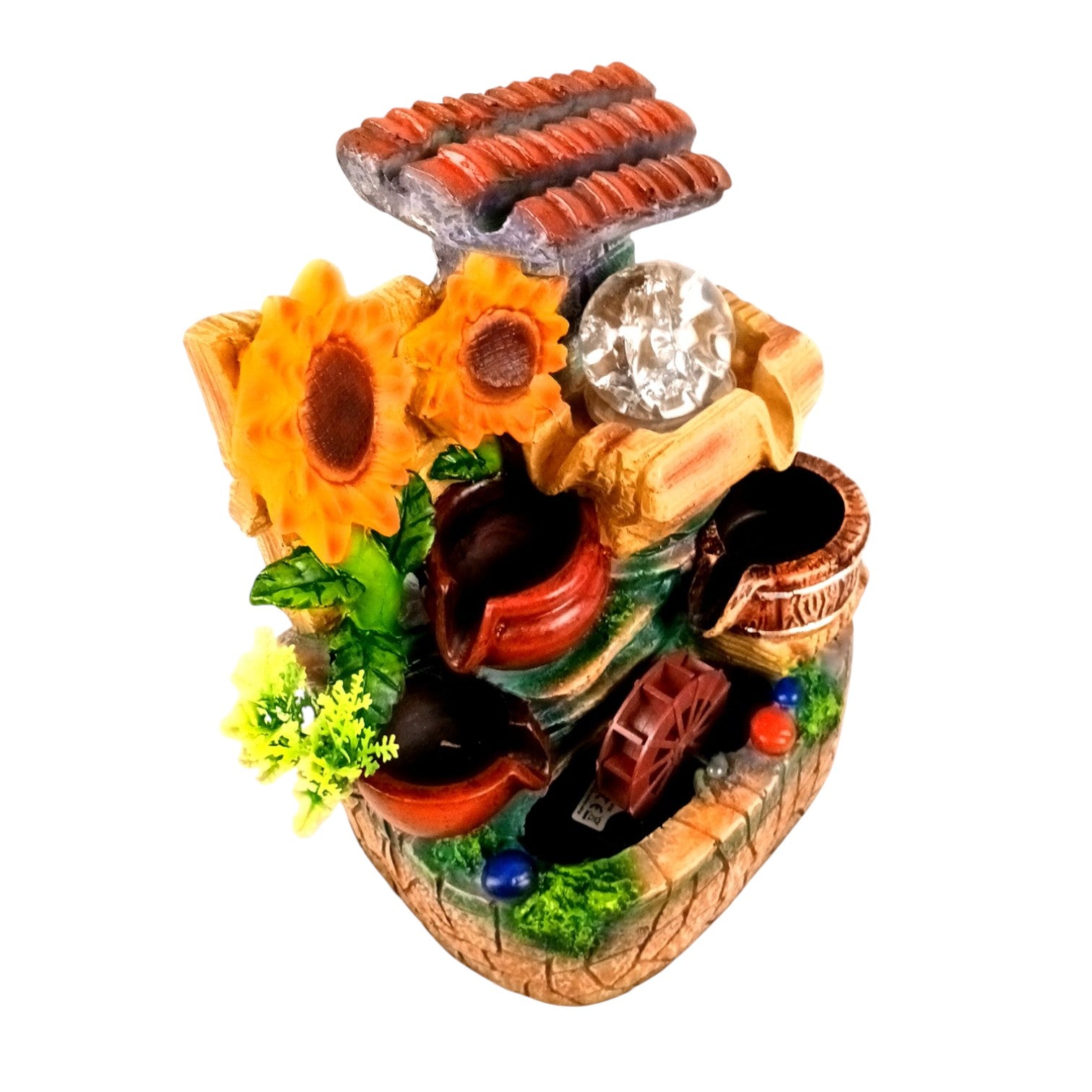 Indoor Water Fountain with LED Lights | Decoration Table Waterfall Cum Showpiece - For Vastu, Table, Office, Living Room, Home Decor | Wedding & House Warming Gift - 10 Inch - Apkamart