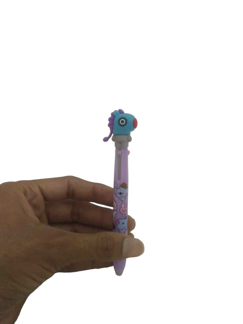 3 Refill Pen - Multi-Color with Cool Heart & Animal Topper - For Kids, School & Birthday Return Gift (Pack of 6) & (Pack of 12) - Apkamart