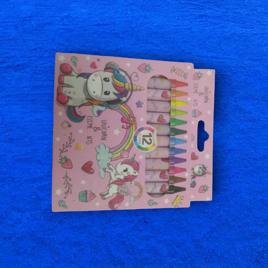 Crayons Set - for Kids | Birthday Return Gift for Kids (Unicorn) - Multicolor (Pack of 12) - Apkamart