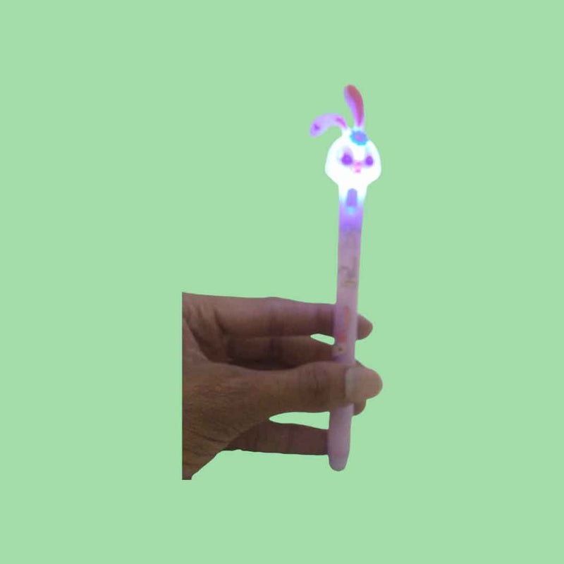 LED with Rabbit Topper Pen Set - For Kids, School & Birthday Return Gift (Pack of 6) & (Pack of 12)- Apkamart