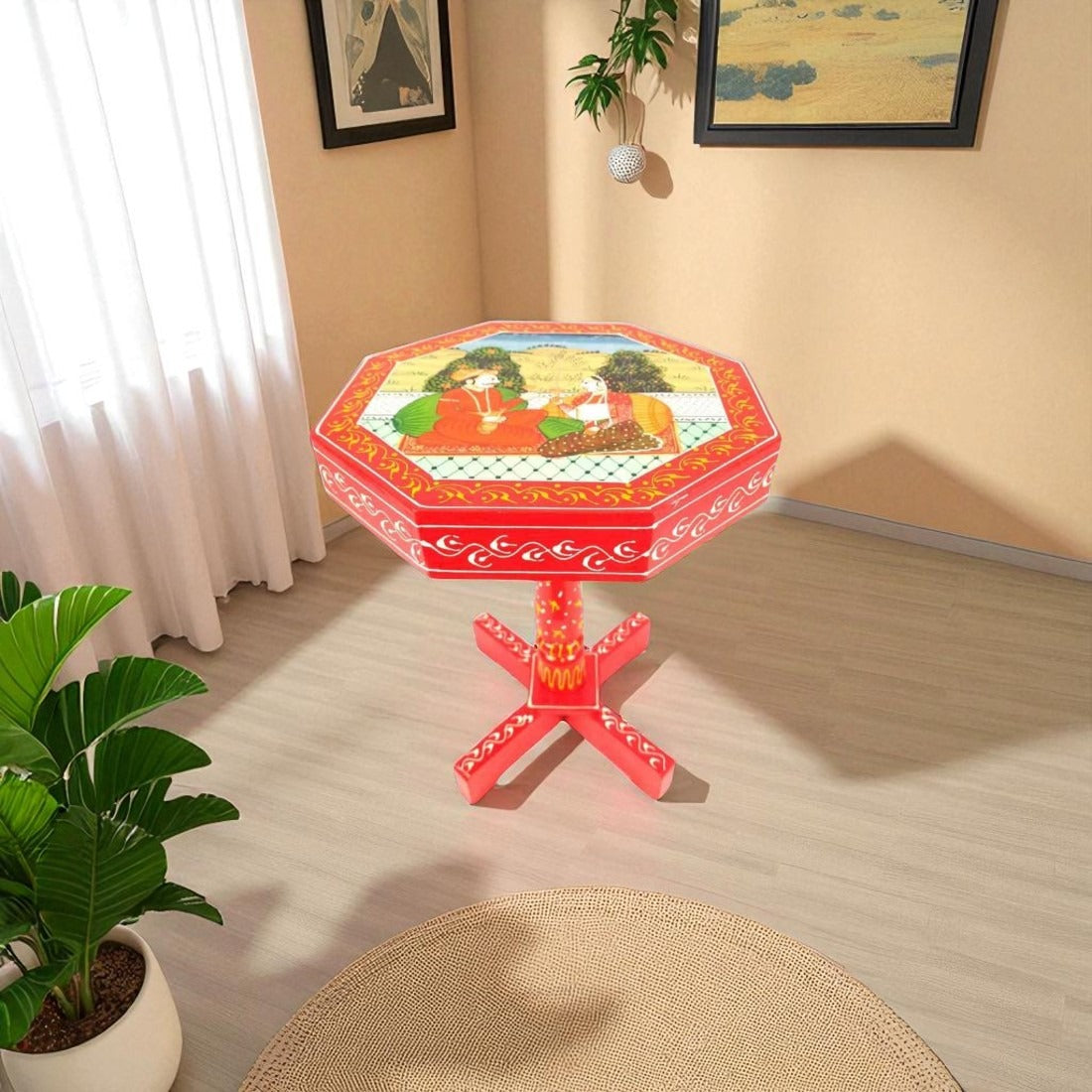 Side Table | Wooden End Tables Cum Stool - for Keeping Lamp, Vases & Plants | Small Stools - for Sitting, Bedside, Home Decor, Corners, Sofa Side Stool, Office & Gifts - 16 inch