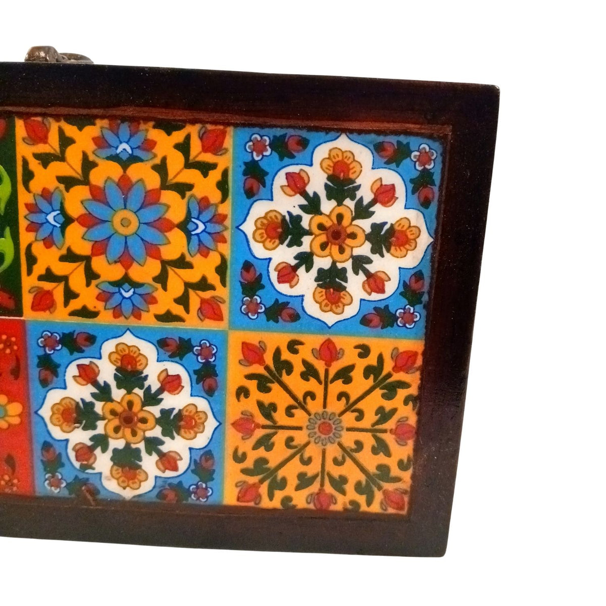 Wooden Jewellery Box with Ceramic Tile   – 9 Inch