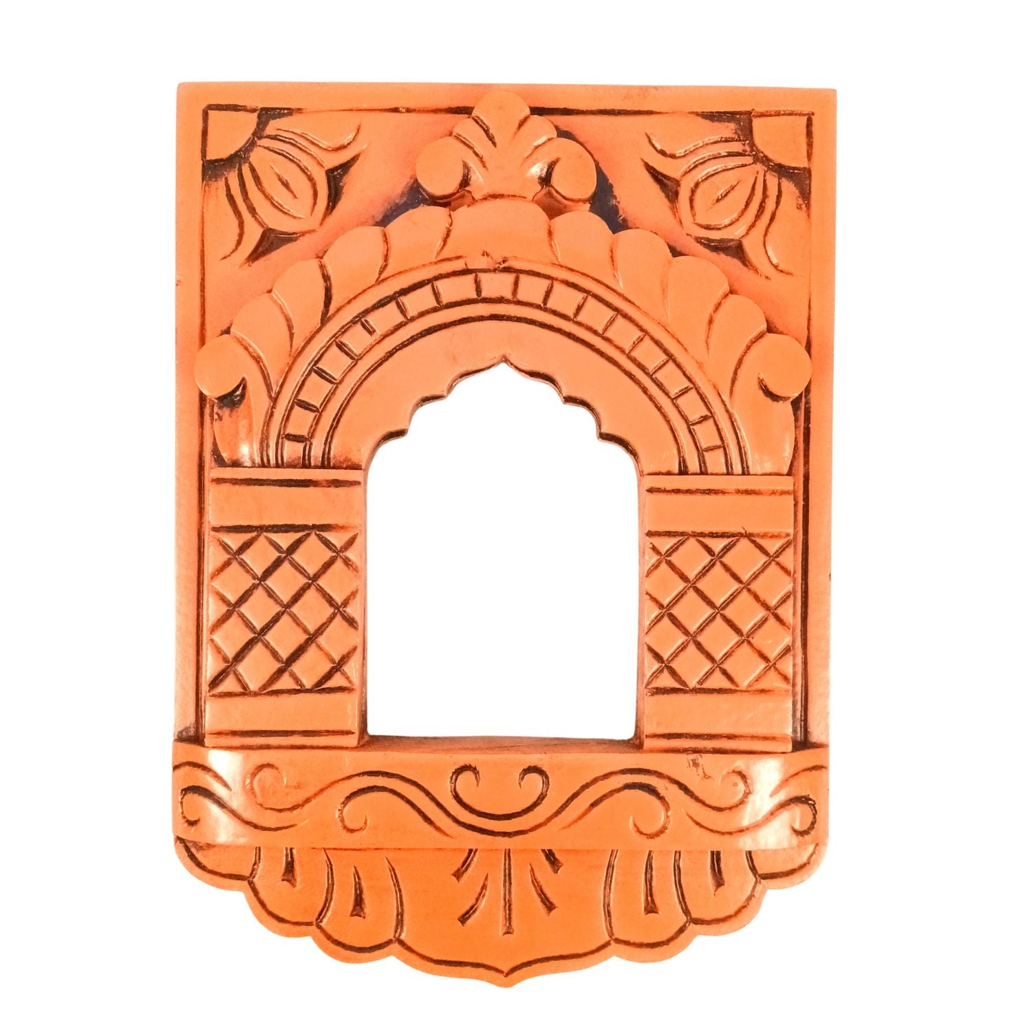 Wooden Jharokha Frame | Rajasthani Wall Decor - 11 inch-Apkamart