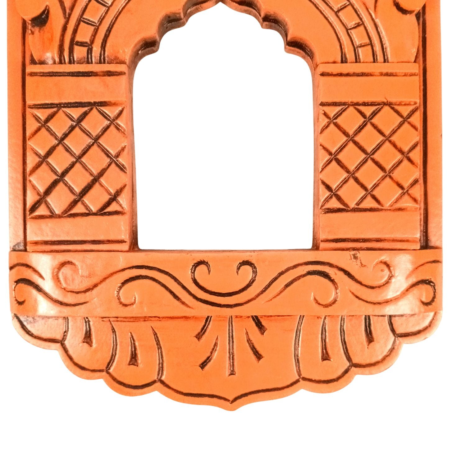 Wooden Jharokha Frame | Rajasthani Wall Decor - 11 inch-Apkamart