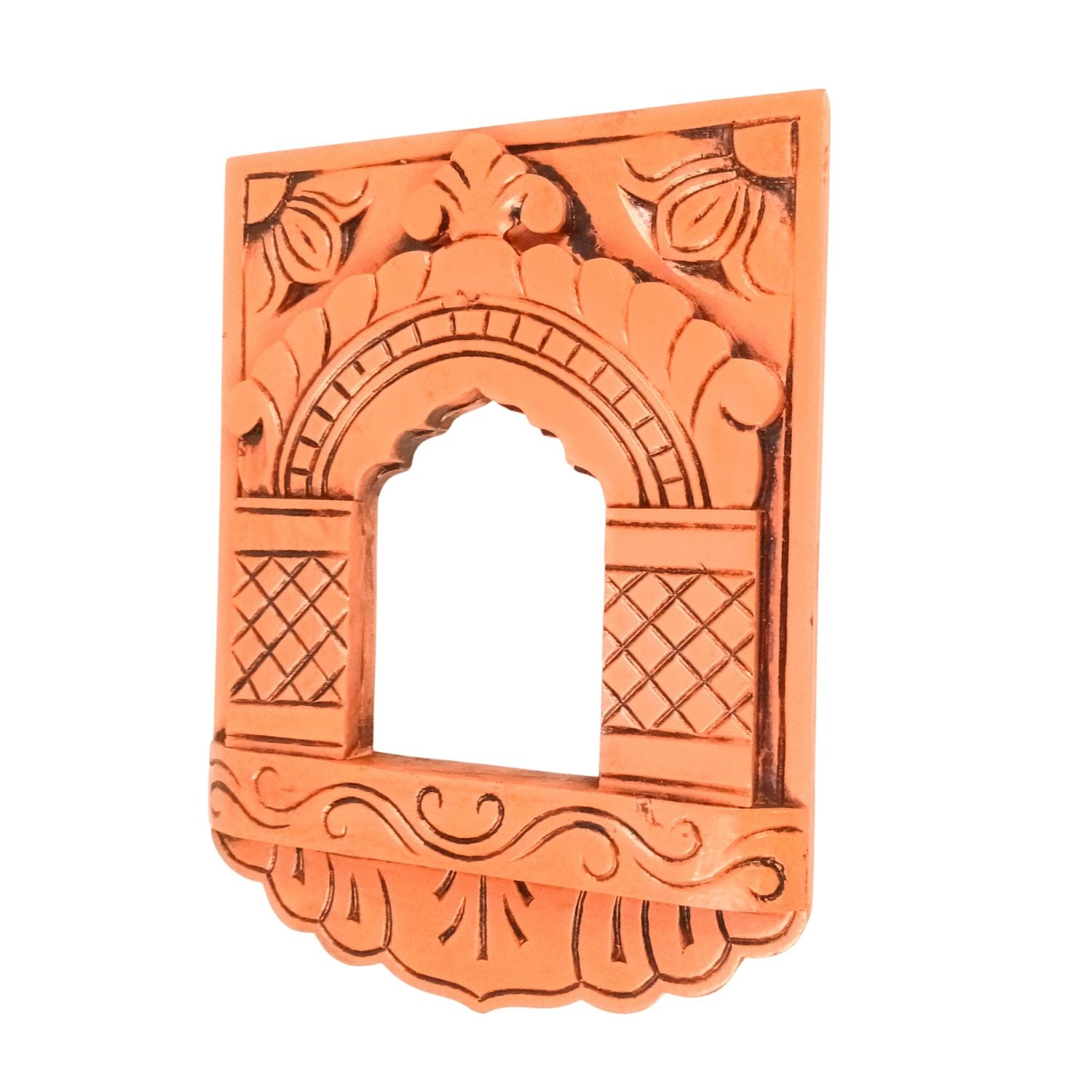 Wooden Jharokha Frame | Rajasthani Wall Decor - 11 inch-Apkamart