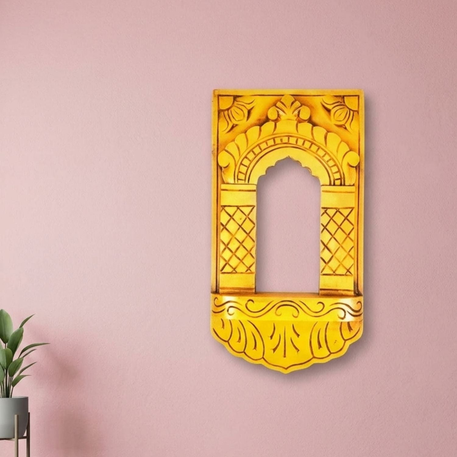 Wooden Jharokha Window Wall Hanging | Rajasthani Decor - 15 inch-Apkamart