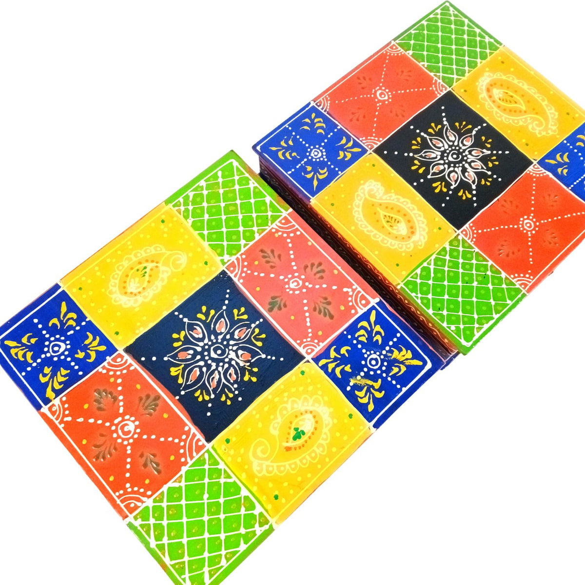 Wooden Dry Fruit Box Set of 2 With 6 Compartments - 10 Inch