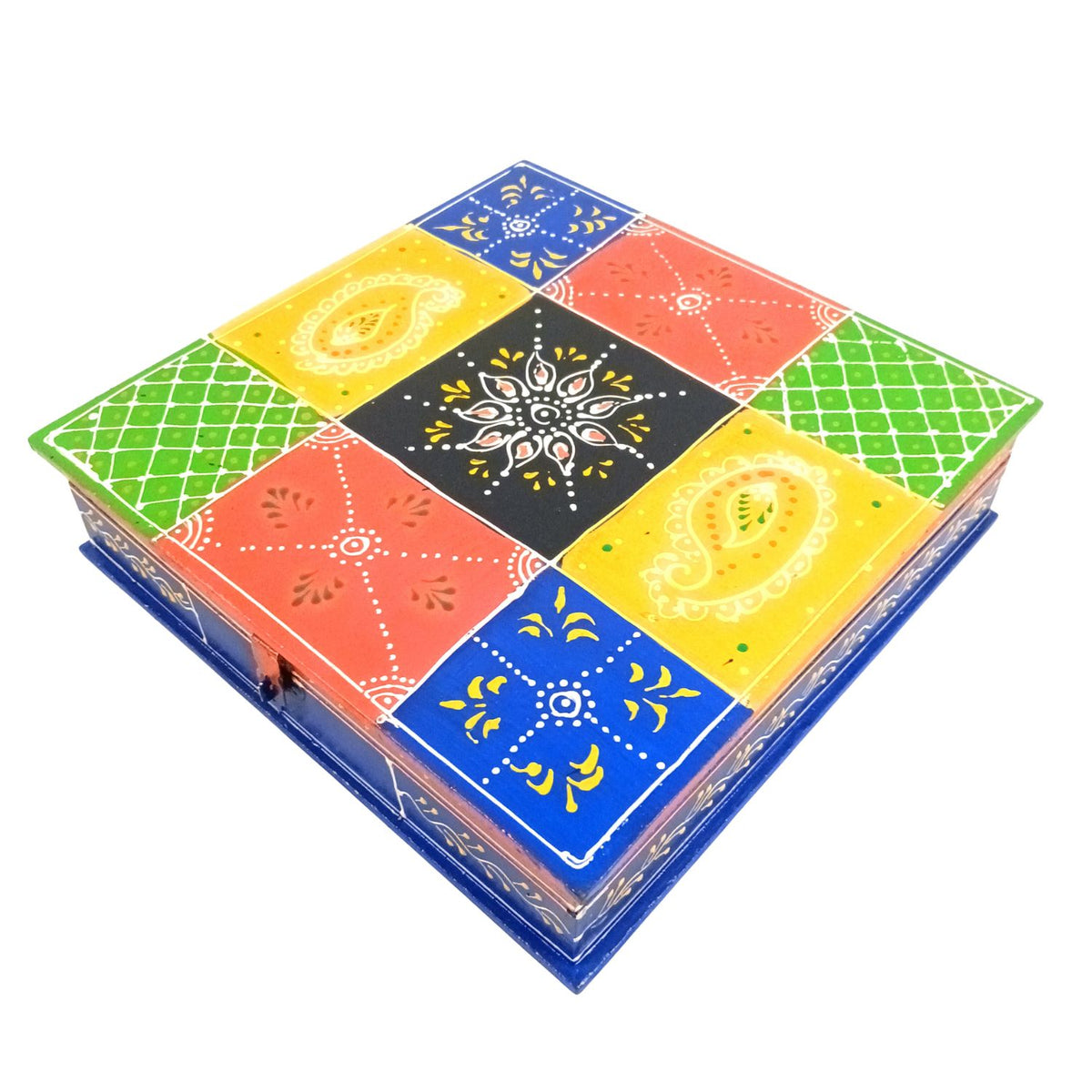 Wooden Dry Fruit Box Set of 2 With 6 Compartments - 10 Inch