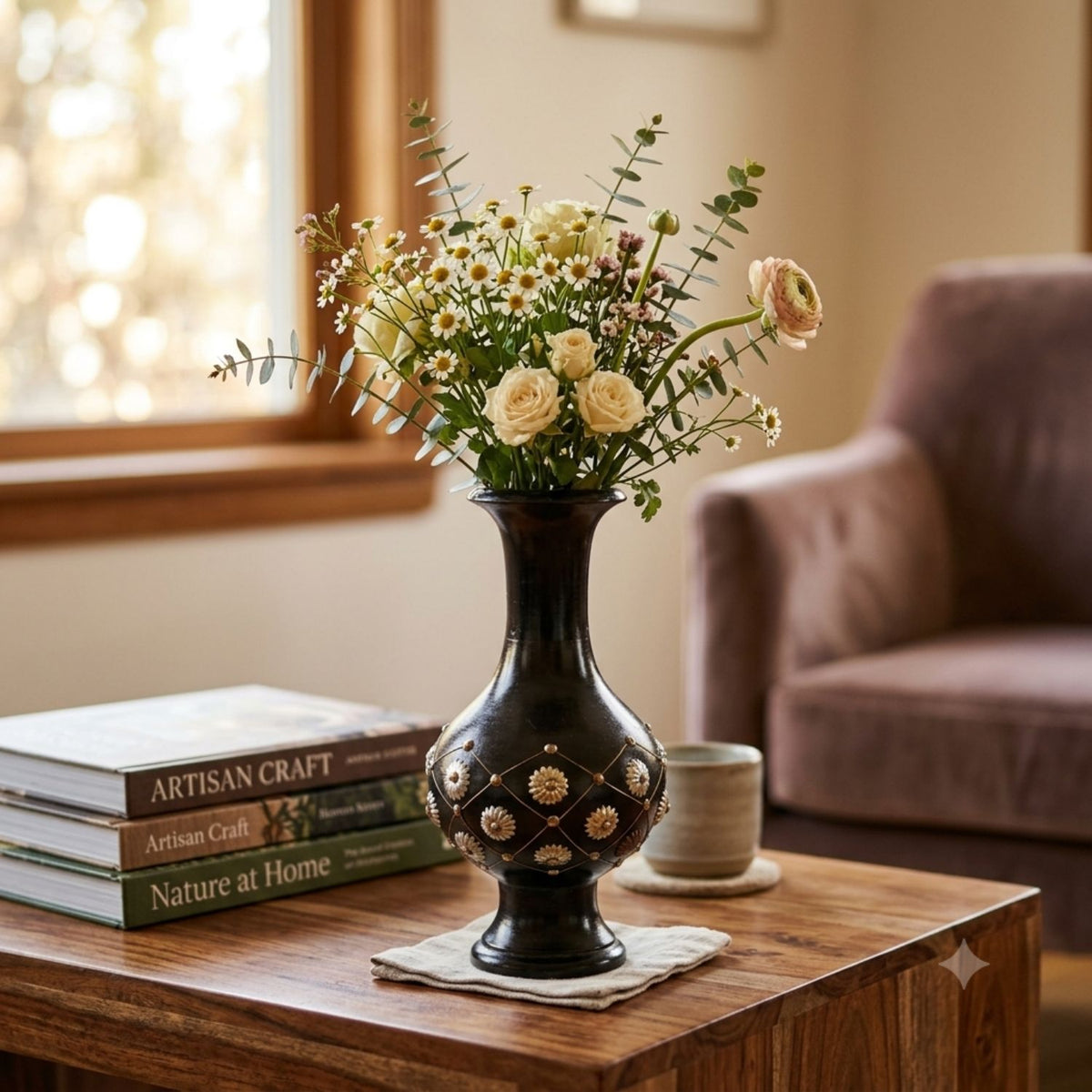 Wooden Decorative Vase (Set of 2) – 12 Inch
