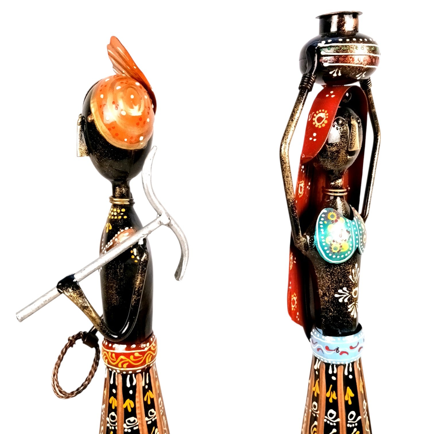 Worker Ladies Showpiece Set | Decorative Figurine for Home, Living Room & Office | Handcrafted Statue & Table Showpiece for Gifting & Interior Decoration - 14 Inch (Set Of 2) - Apkamart