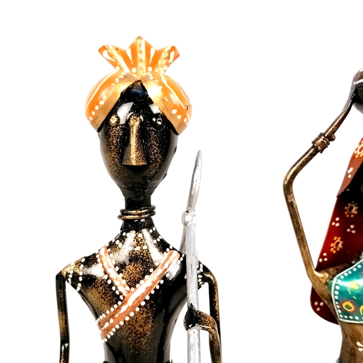 Worker Ladies Showpiece Set| Decorative Figurine for Home, Living Room & Office | Handcrafted Iron Statue & Table Showpiece for Gifting - 24 Inch (Set Of 2) - Apkamart