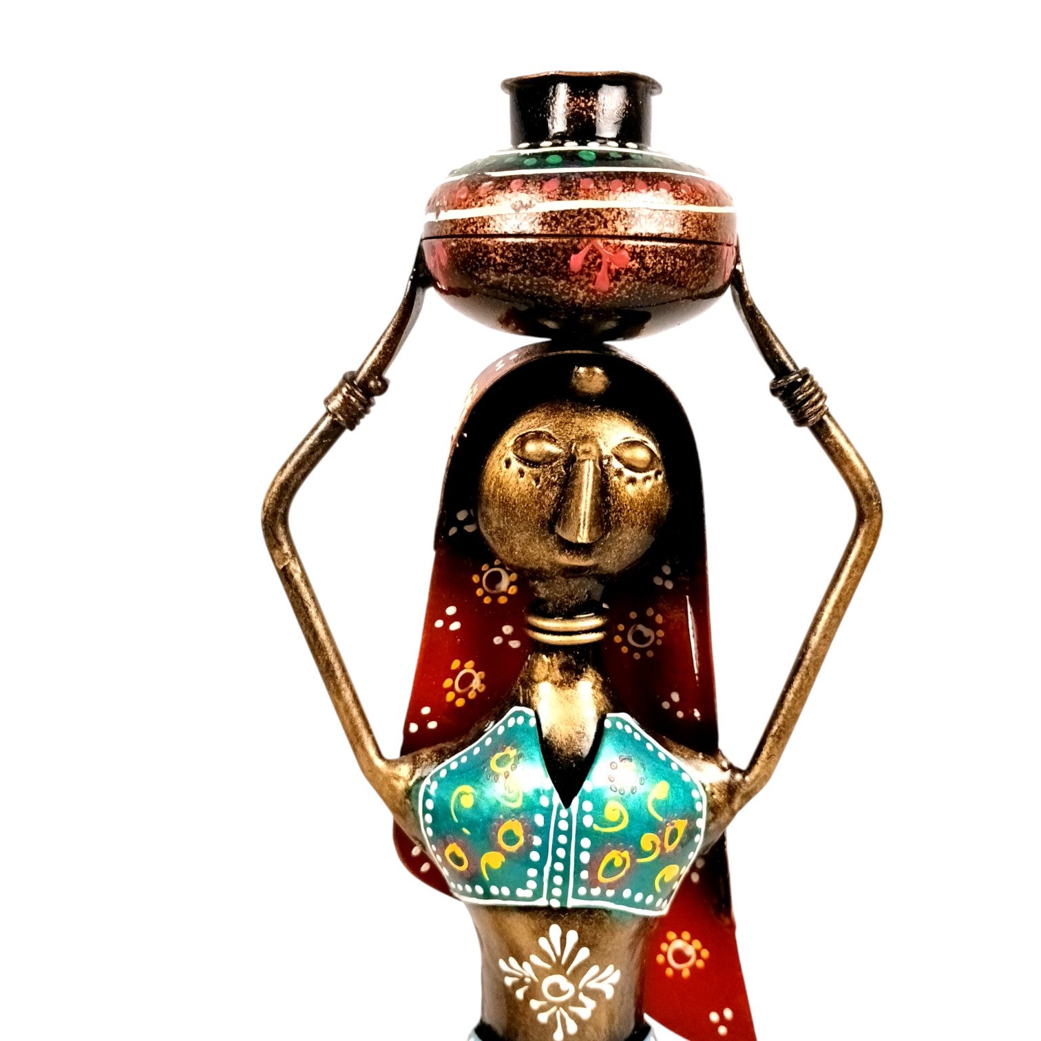 Worker Ladies Showpiece Set| Decorative Figurine for Home, Living Room & Office | Handcrafted Iron Statue & Table Showpiece for Gifting - 24 Inch (Set Of 2) - Apkamart