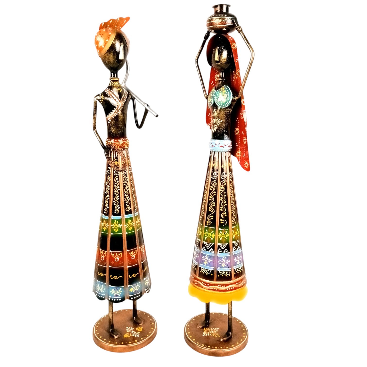 Worker Ladies Showpiece Set | Decorative Figurine for Home, Living Room & Office | Handcrafted Statue & Table Showpiece for Gifting & Interior Decoration - 14 Inch (Set Of 2) - Apkamart