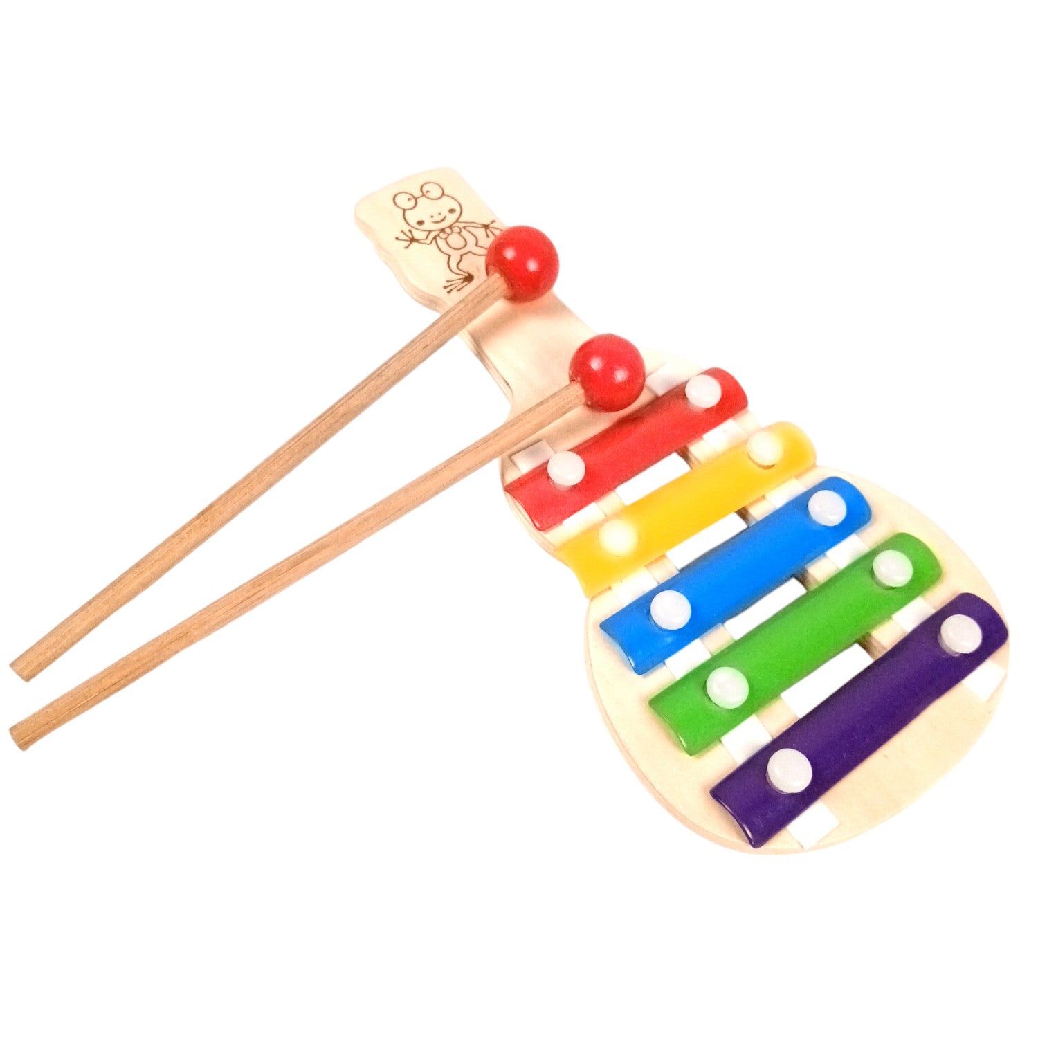 Wooden Xylophone Toy with 2 Mallets - 5 Note | Musical Instruments / Toys | Sound Learning - for Toddlers, Preschoolers, Boys, Girls, Christmas, Birthday Gift - 8 Inch - Apkamart