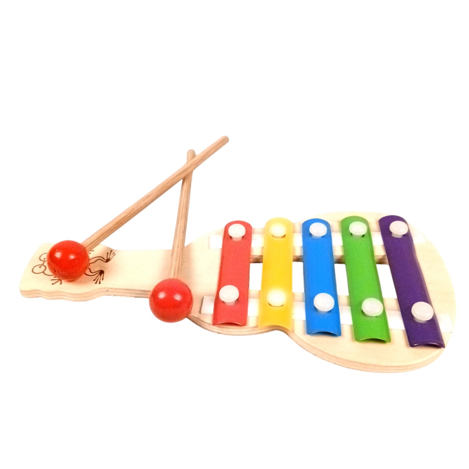 Wooden Xylophone Toy with 2 Mallets - 5 Note | Musical Instruments / Toys | Sound Learning - for Toddlers, Preschoolers, Boys, Girls, Christmas, Birthday Gift - 8 Inch - Apkamart