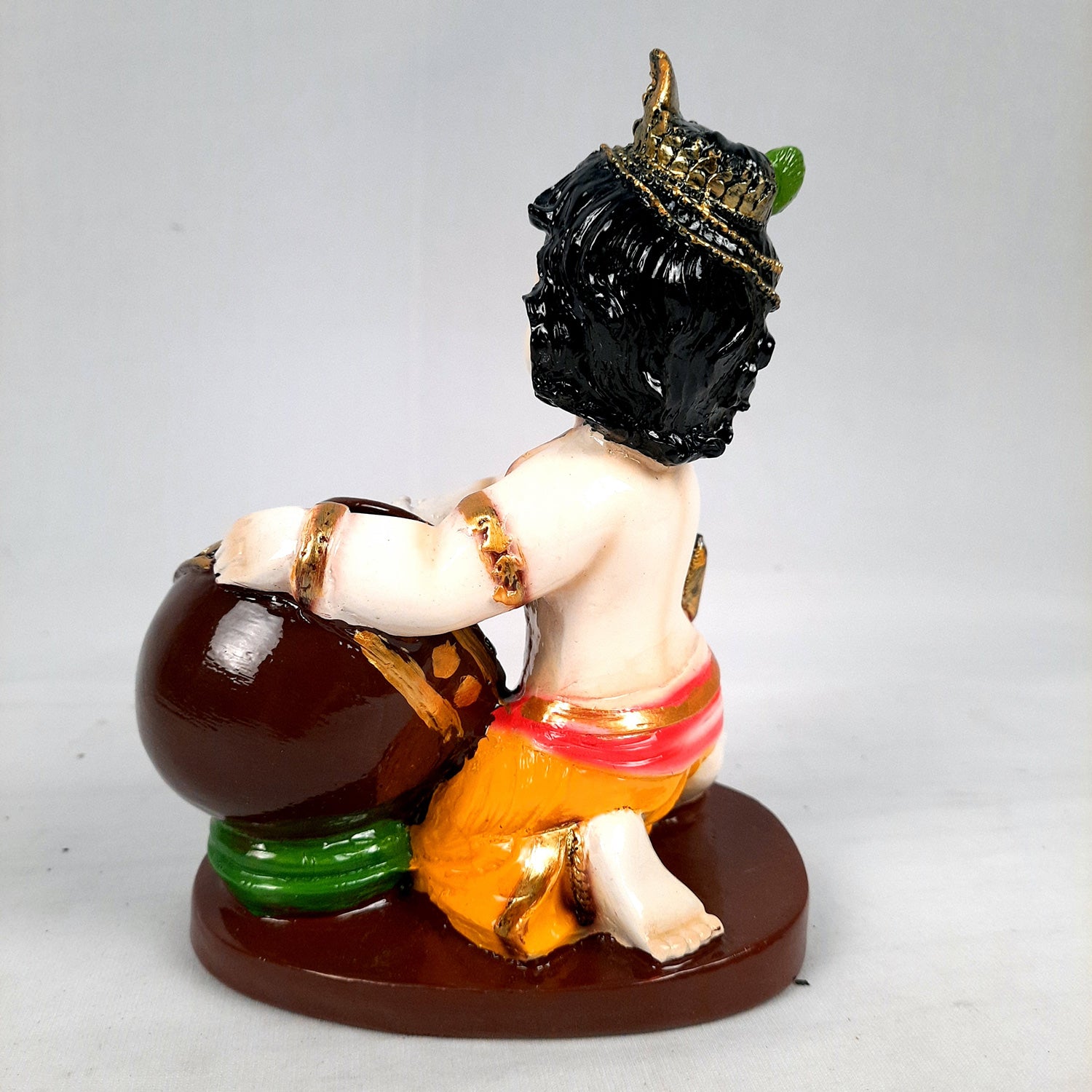 Bal Gopal Statue | Laddu Gopal Idol | Makhan Chor Baby Krishna Murti - for Pooja, Home, Office Decor & Gifts - 7 Inch - apkamart