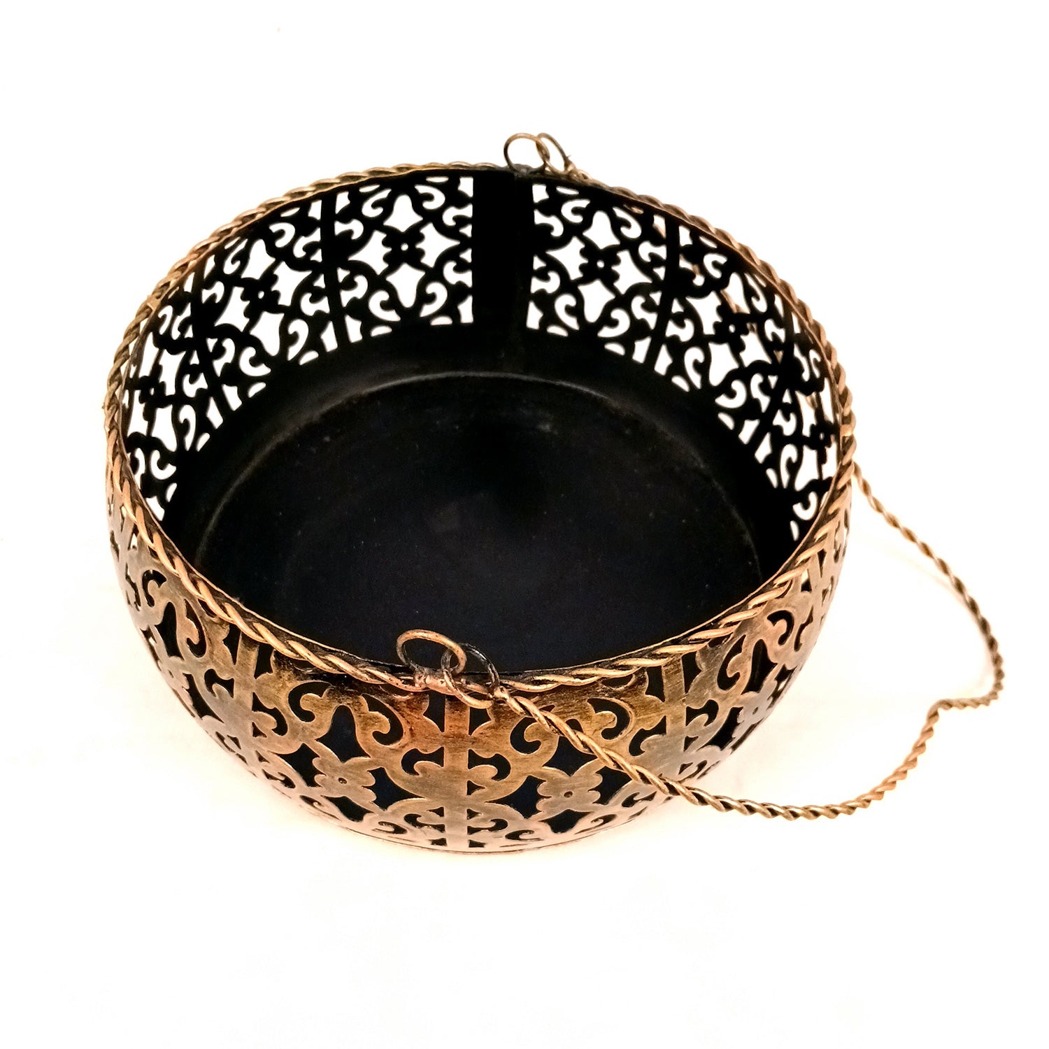 Decorative Metal Basket / Multipurpose Tokri With Handle - for Fruits, Puja, Flower | For Gift Hamper For Home Decor - 7 Inch - Apkamart #Size_Medium