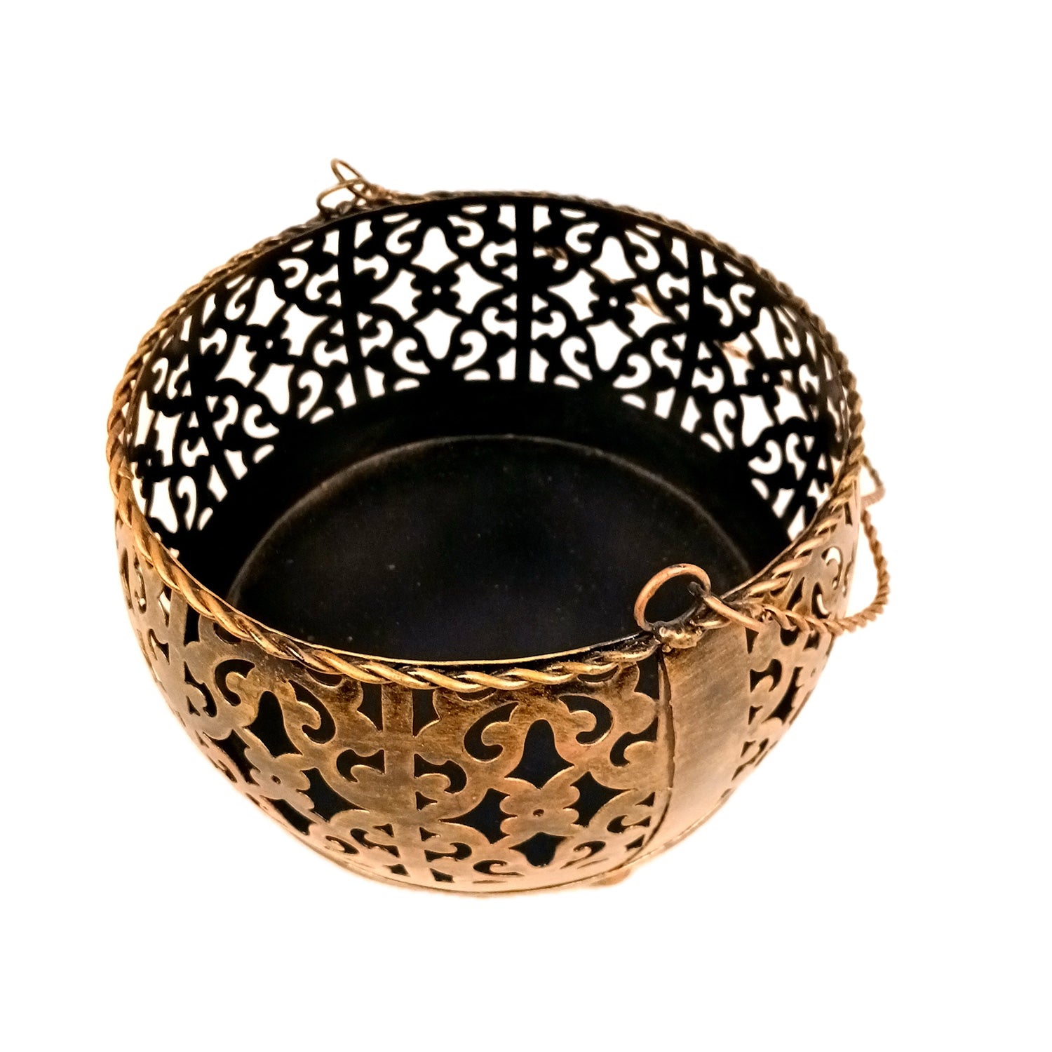 Decorative Metal Basket / Multipurpose Tokri With Handle - for Fruits, Puja, Flower | For Gift Hamper For Home Decor - 7 Inch - Apkamart #Size_Small