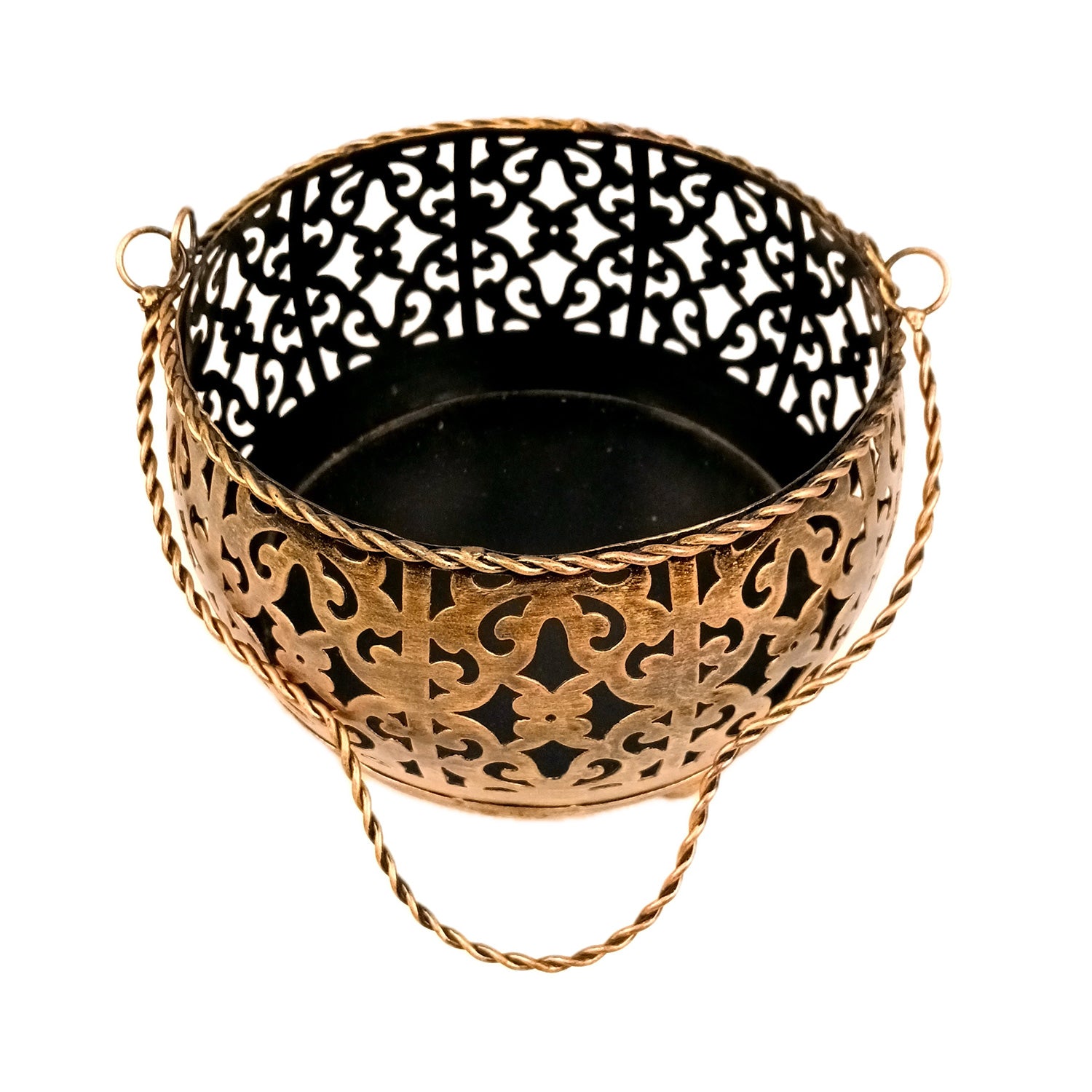 Decorative Metal Basket / Multipurpose Tokri With Handle - for Fruits, Puja, Flower | For Gift Hamper For Home Decor - 7 Inch - Apkamart #Size_Small