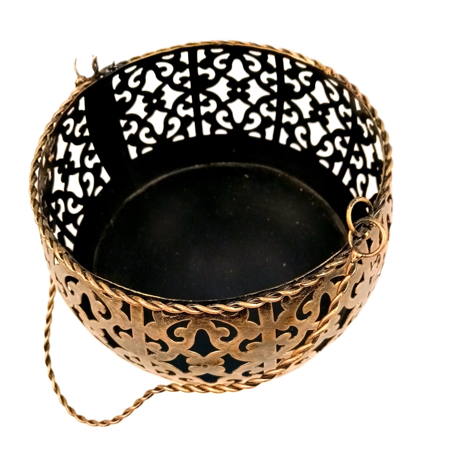 Decorative Metal Basket / Multipurpose Tokri With Handle - for Fruits, Puja, Flower | For Gift Hamper For Home Decor - 7 Inch - Apkamart #Size_Small