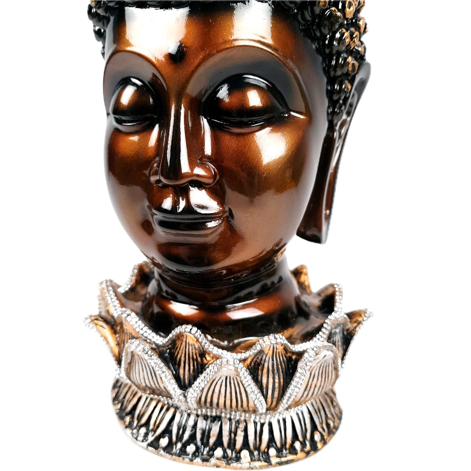 Buddha Head Statue | Lord Gautam Buddha Face Idol Showpiece - For Living room, Home, Table, Shelf, Office Decor & Gift - 13 Inch