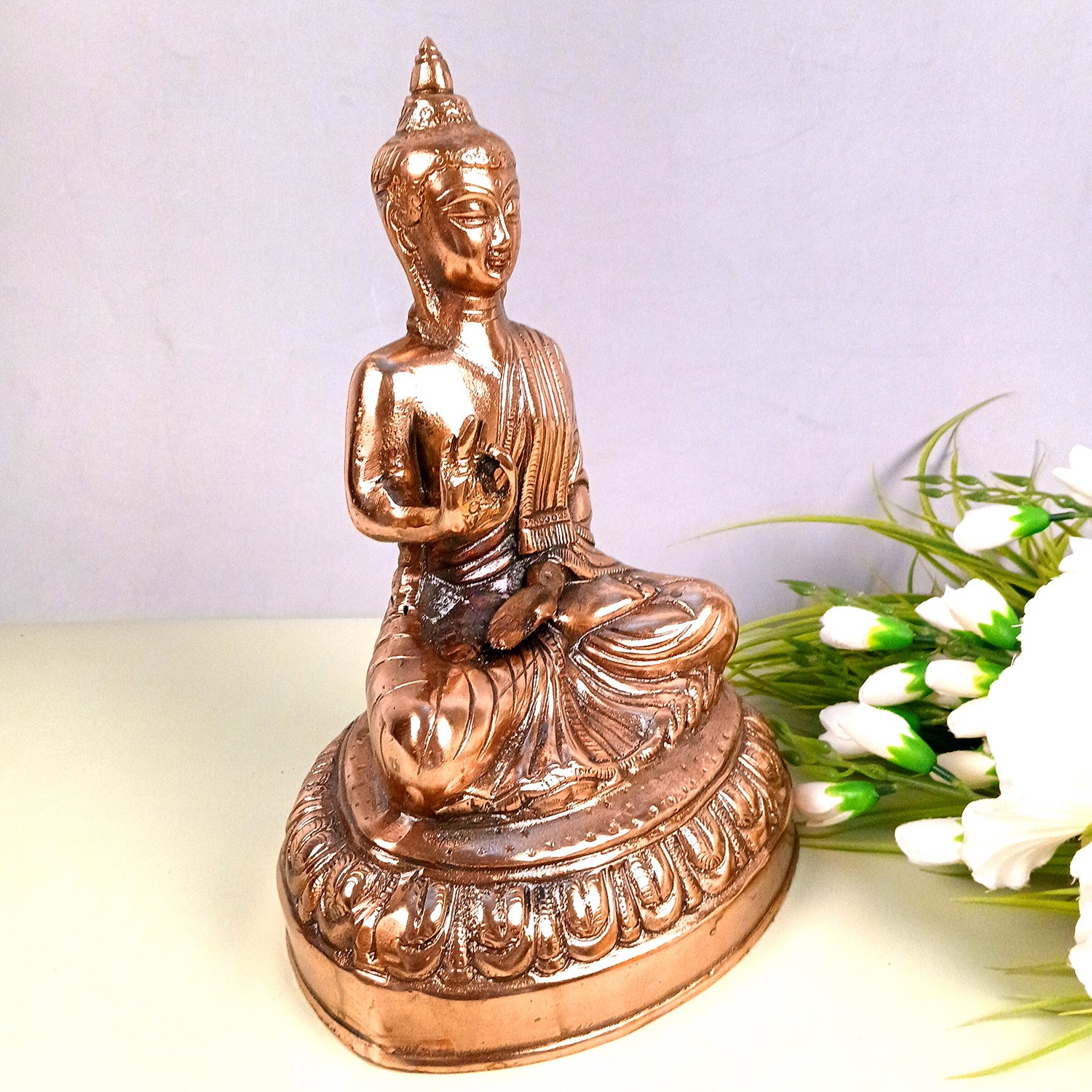 Buddha Statue | Bhagwan Buddha Idol Showpiece - For Living room, Home, Table, Shelf, Office Decor & Gift - 13 Inch - Apkamart