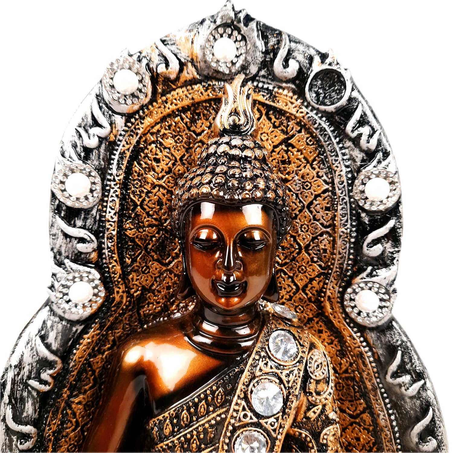 Buddha Showpiece | Lord Buddha Meditating Idol Statue - For Living room, Home, Table, Shelf, Office Decor - 12 Inch - apkamart