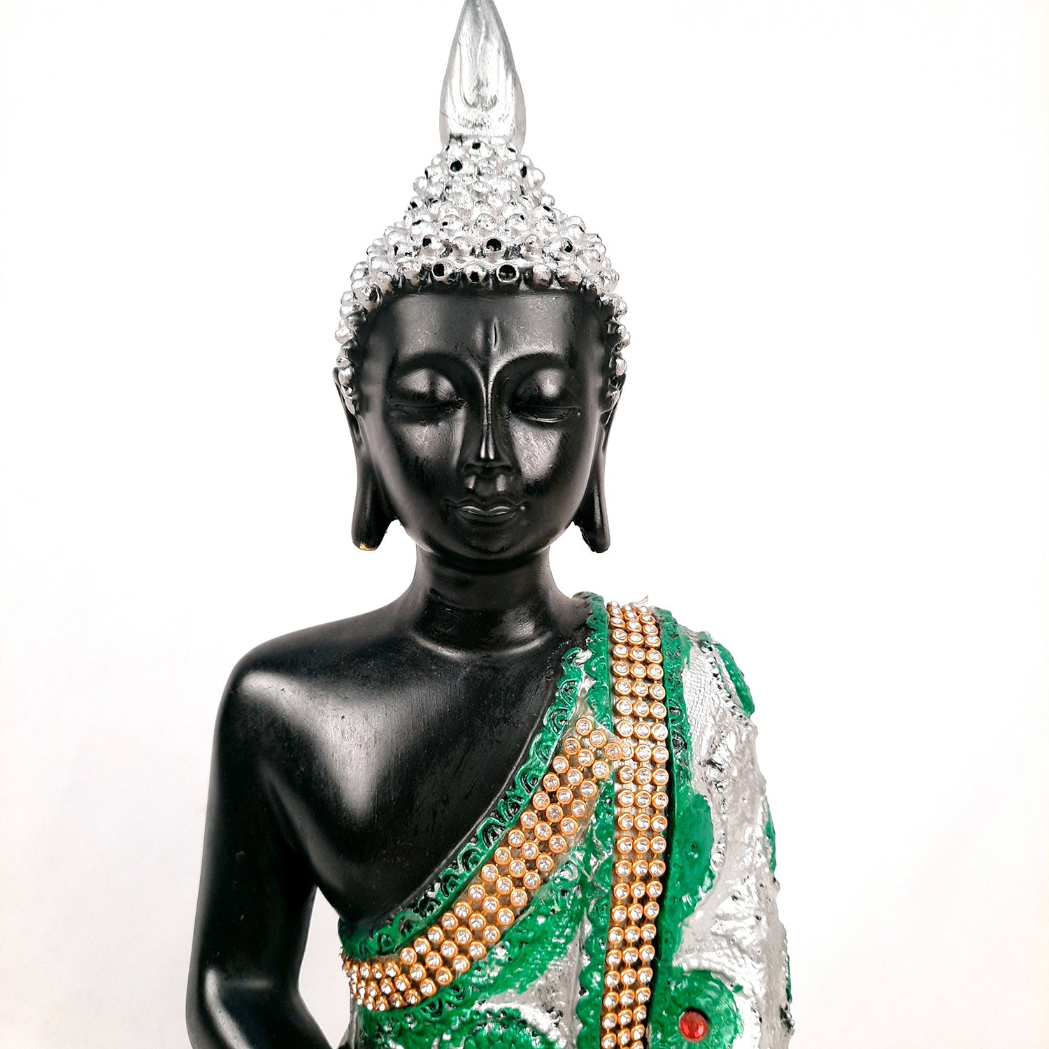 Buddha Statue | Lord Gautam Buddha in Meditation Idol Showpiece - For Living room, Home, Table, Shelf, Office Decor & Gift - 11 Inch - Apkamart