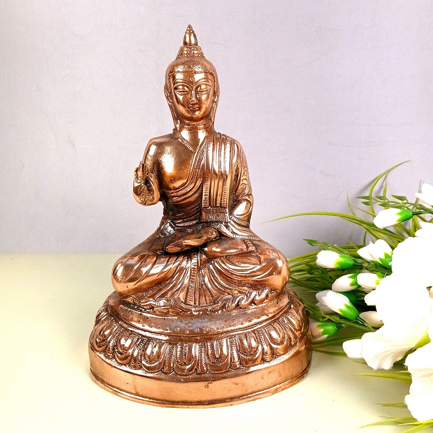 Buddha Statue | Bhagwan Buddha Idol Showpiece - For Living room, Home, Table, Shelf, Office Decor & Gift - 13 Inch - Apkamart