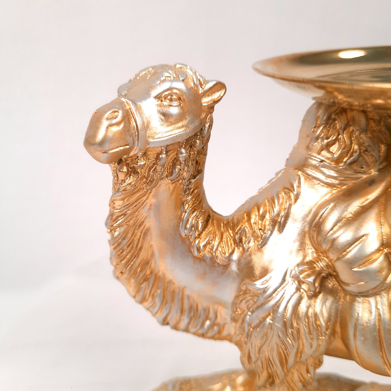 Camel Showpiece With Detachable Tray | Camel Statue | Decorative Items - for Home, Table, Living Room, Corner Decor & Gifts - 8 Inch - Apkamart #Color_Golden