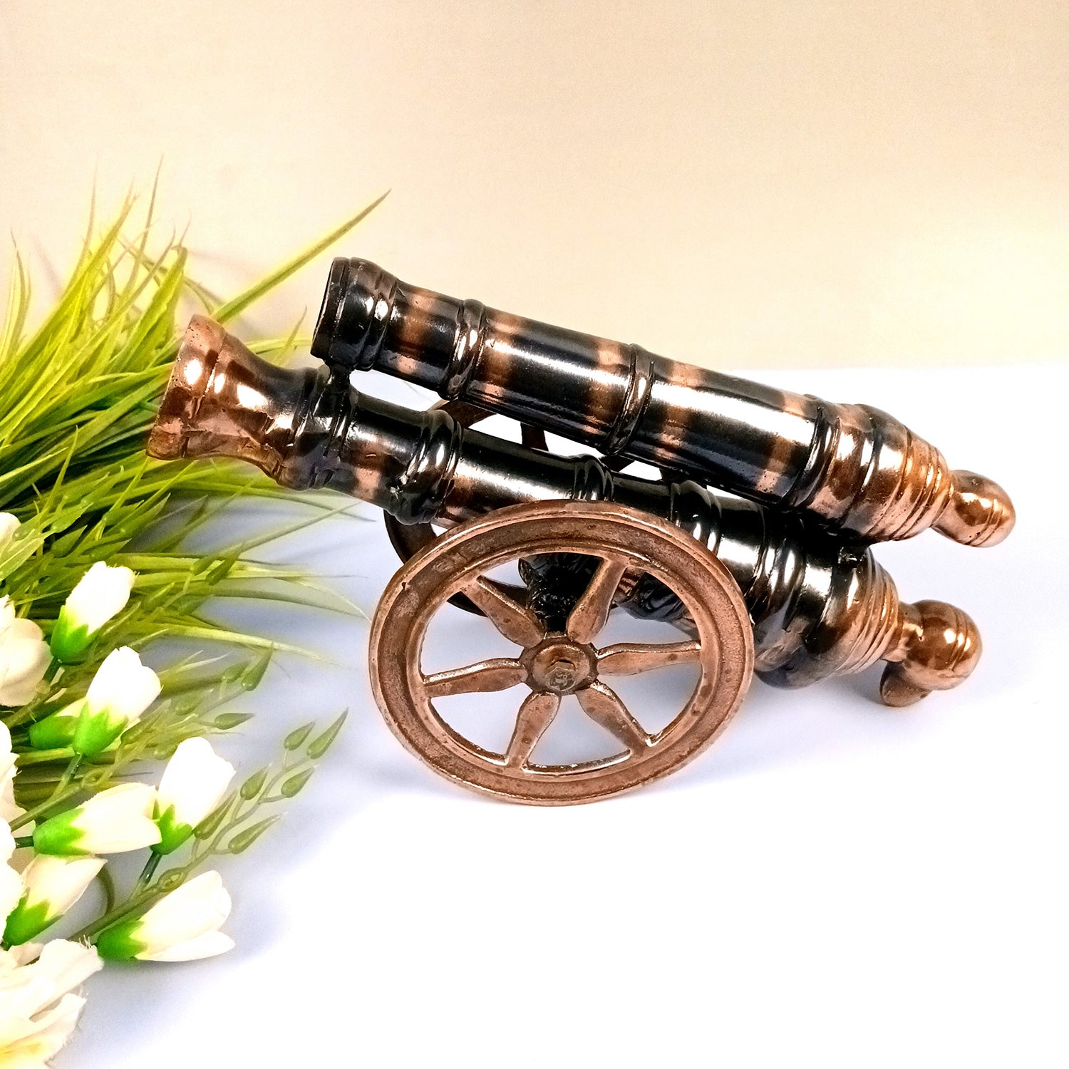 Cannon Showpiece | Vintage Cannon Model | Antique Decorative Figurine - for Table Decor, Home Decor and Gifts - 11 Inch - Apkamart #Size_11 Inch