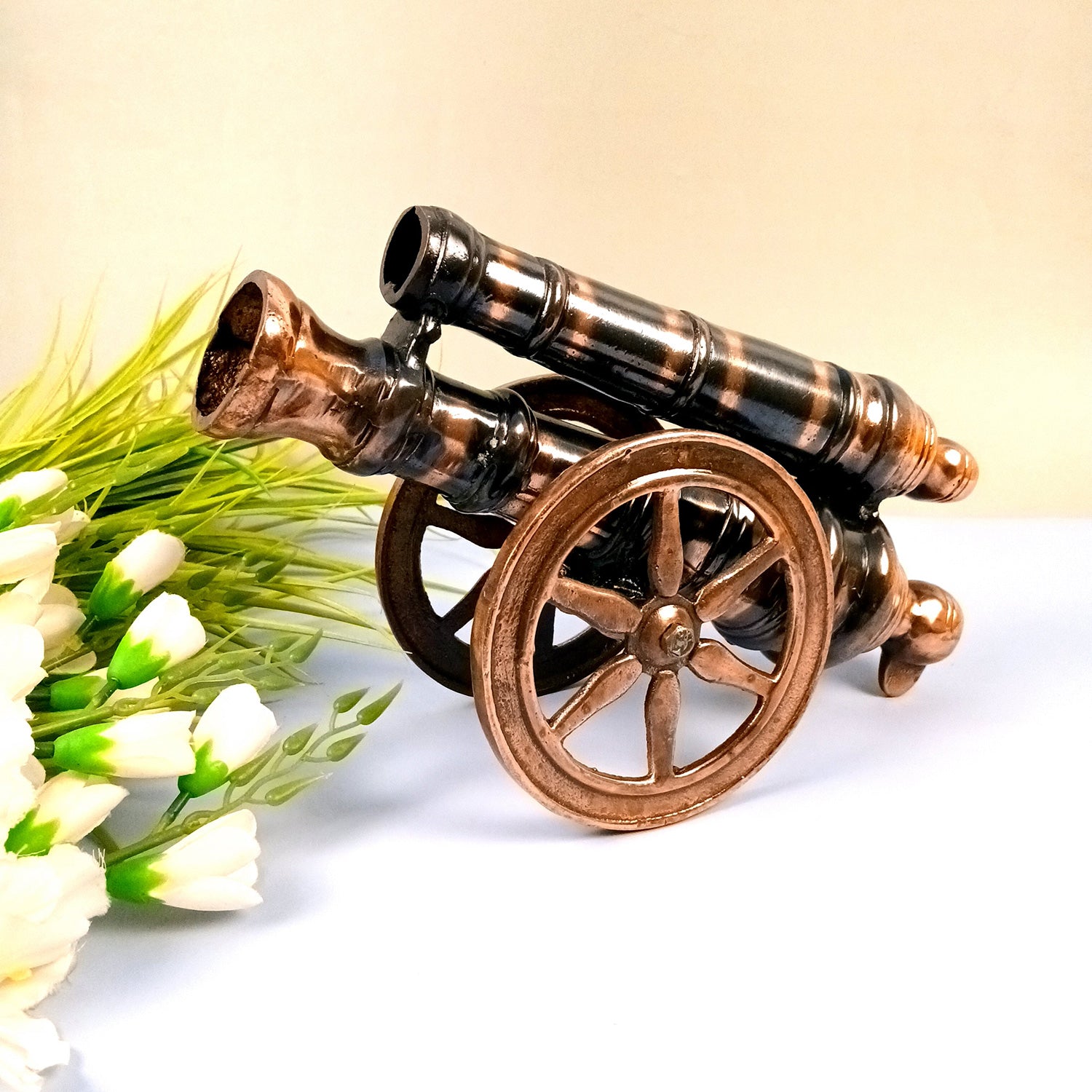 Cannon Showpiece | Vintage Cannon Model | Antique Decorative Figurine - for Table Decor, Home Decor and Gifts - 11 Inch - Apkamart #Size_11 Inch