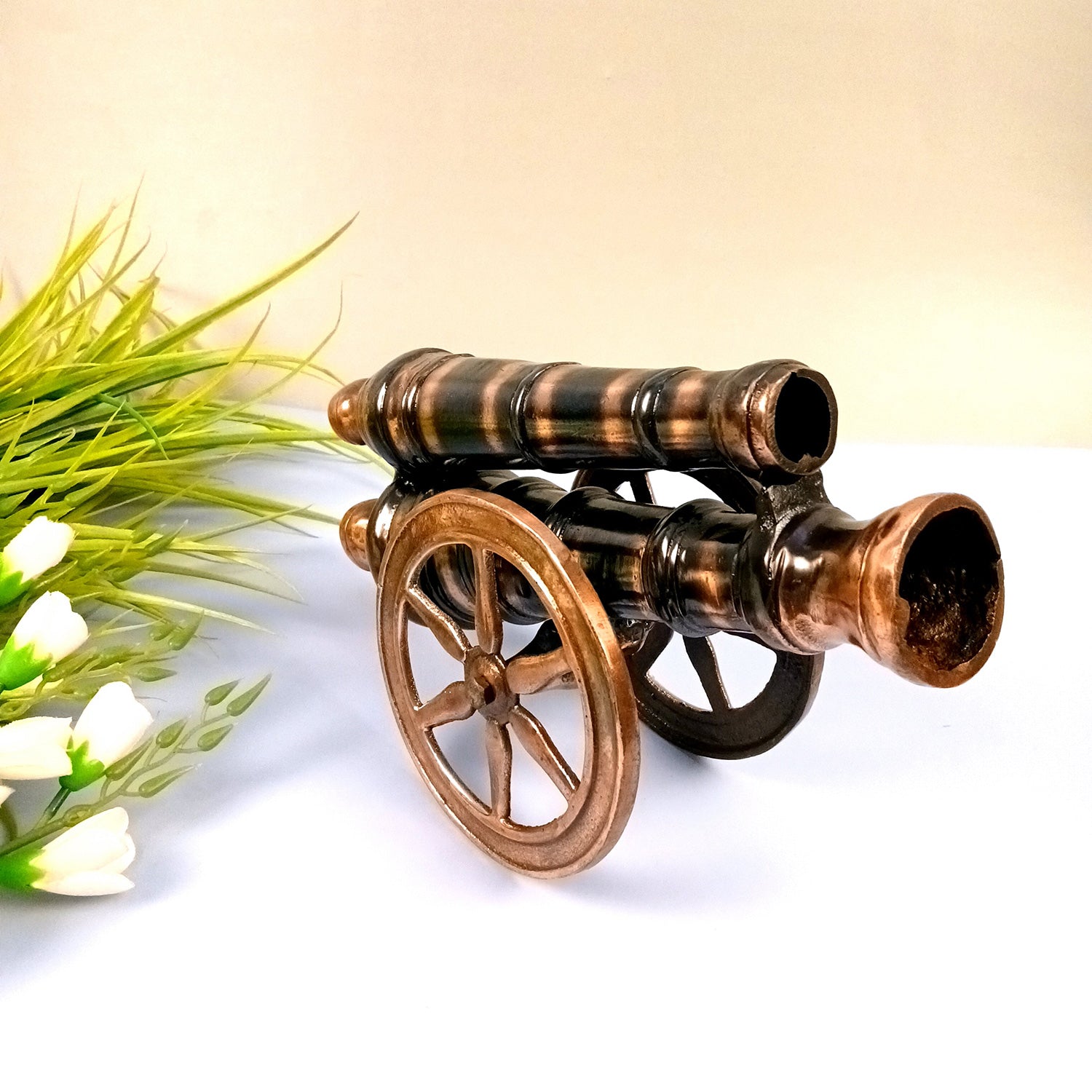 Cannon Showpiece | Vintage Cannon Model | Antique Decorative Figurine - for Table Decor, Home Decor and Gifts - 11 Inch - Apkamart #Size_11 Inch