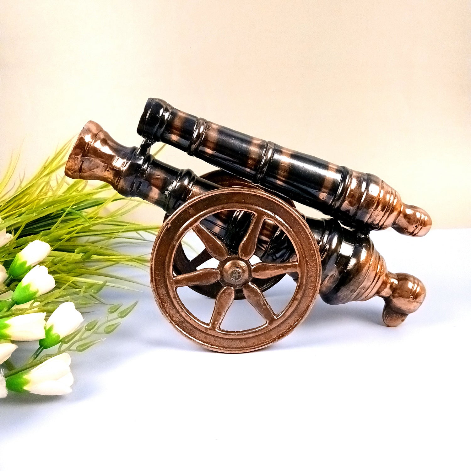 Cannon Showpiece | Vintage Cannon Model | Antique Decorative Figurine - for Table Decor, Home Decor and Gifts - 11 Inch - Apkamart #Size_11 Inch